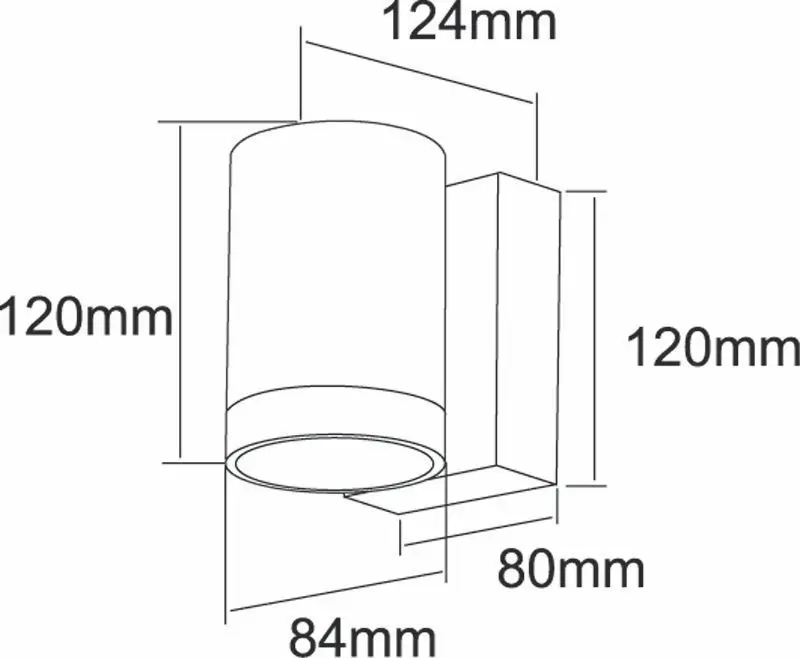 LED-Wandleuchte außen Mobby Single Down Light Ø 8,4 cm