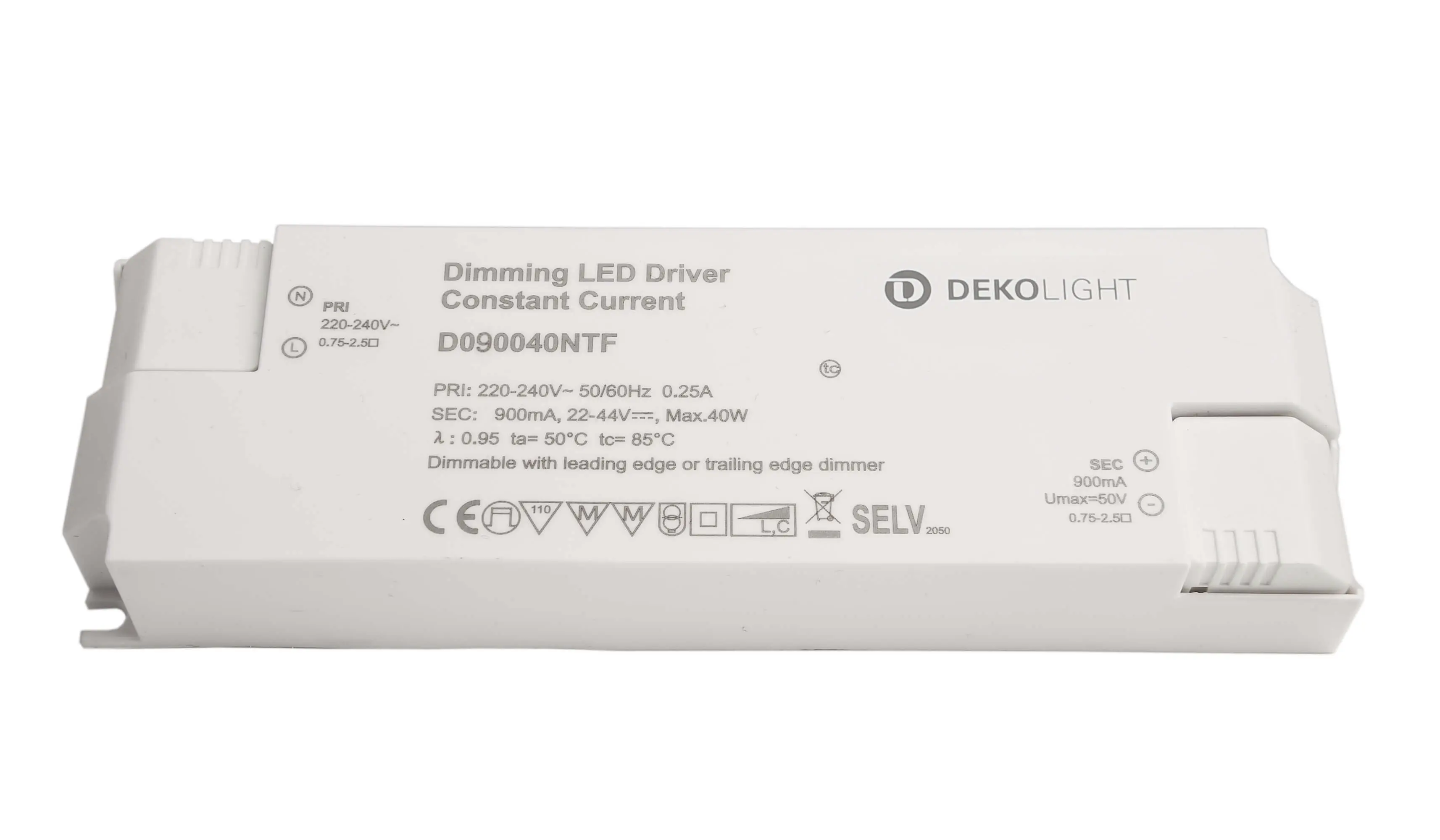 LED-Treiber Basic dimmbar DC/CC 22-44V, 19.6-40W, 900mA