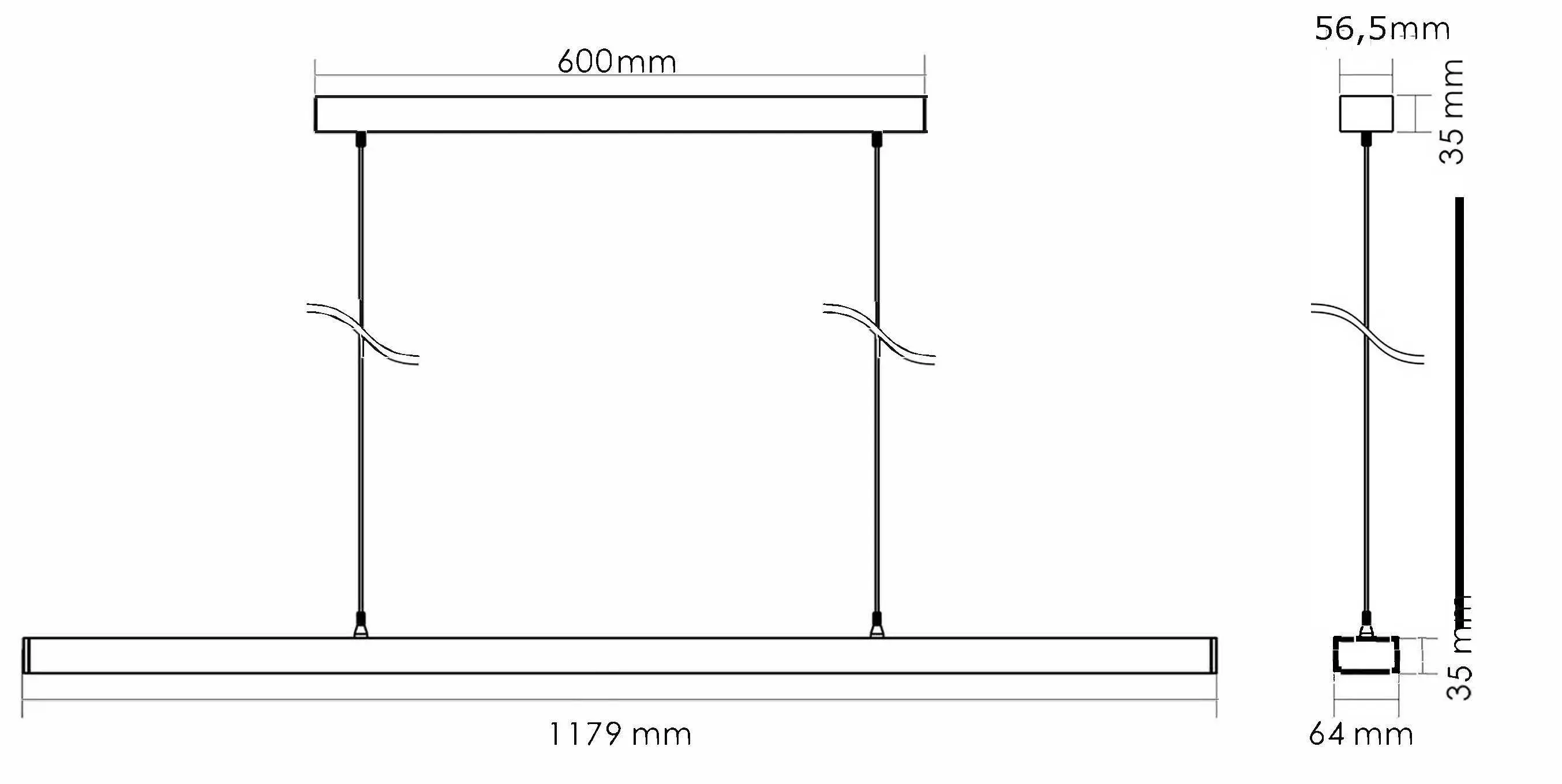 LED-Pendelleuchte Office Three Up/Down, DALI 2.0, weißalu