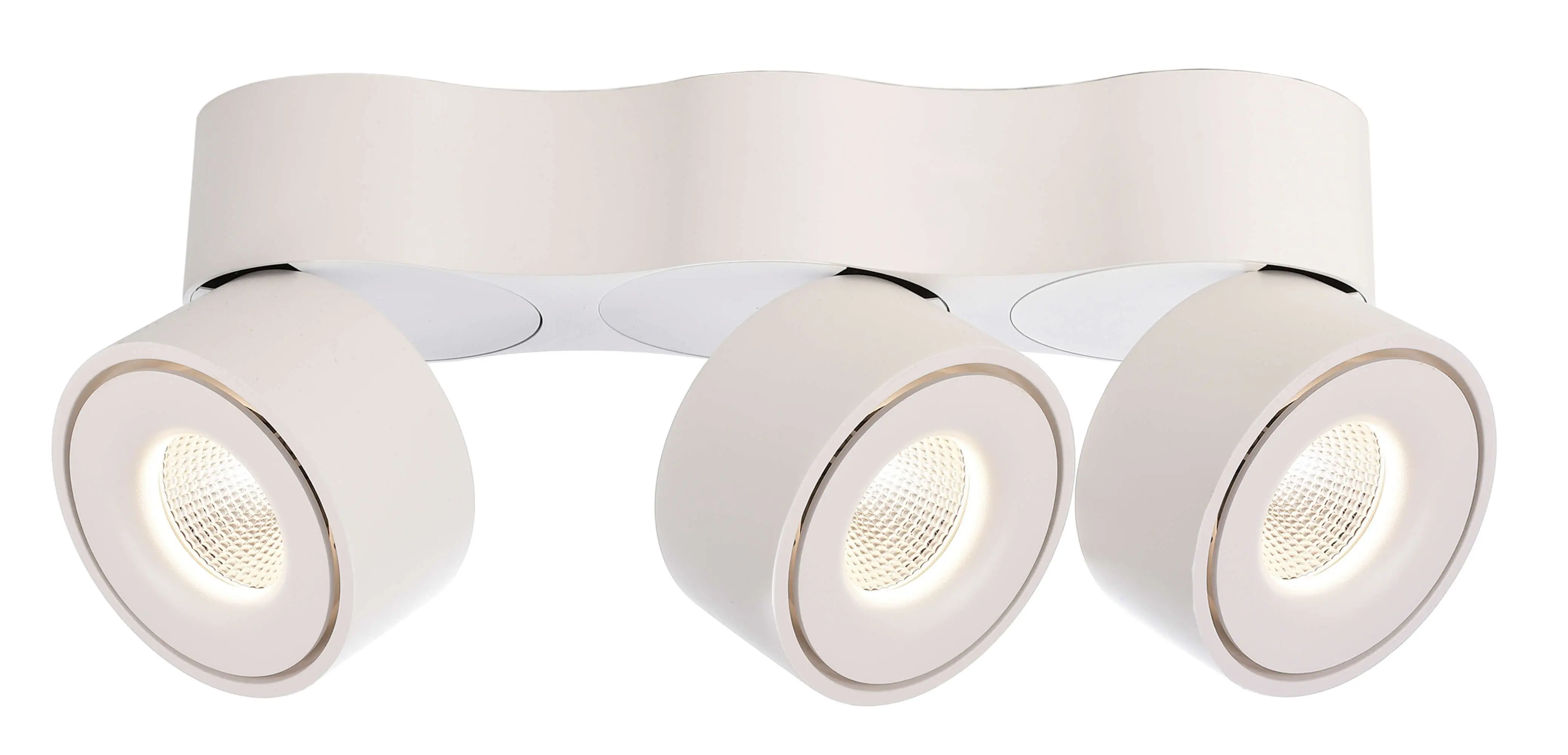 LED-Deckenlampe Uni Triple Flex in weiß