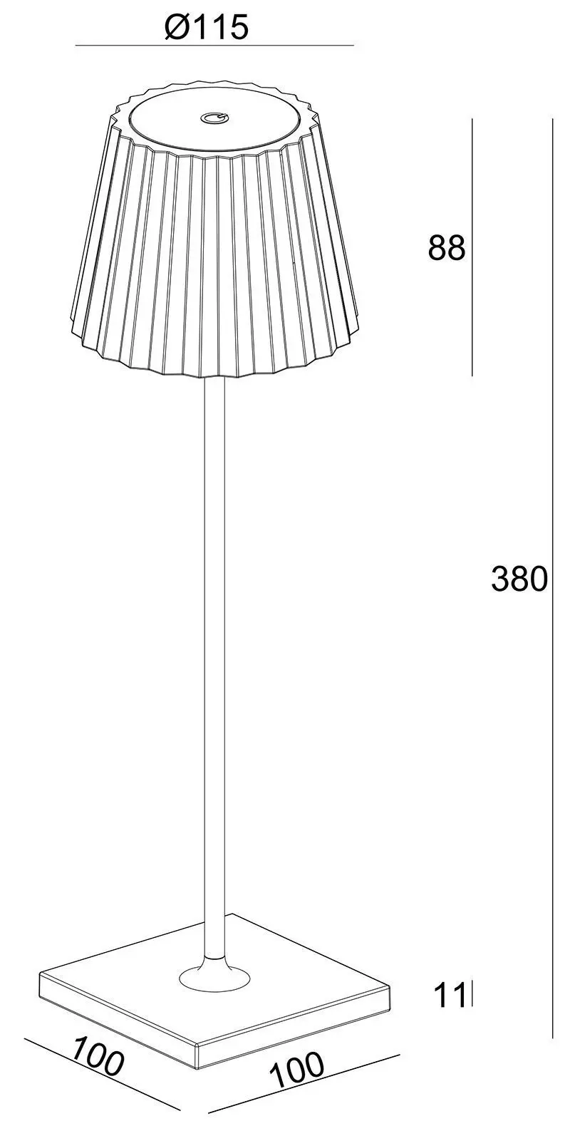 LED Akku-Tischleuchte Sheratan II DIM edler Look schwarz