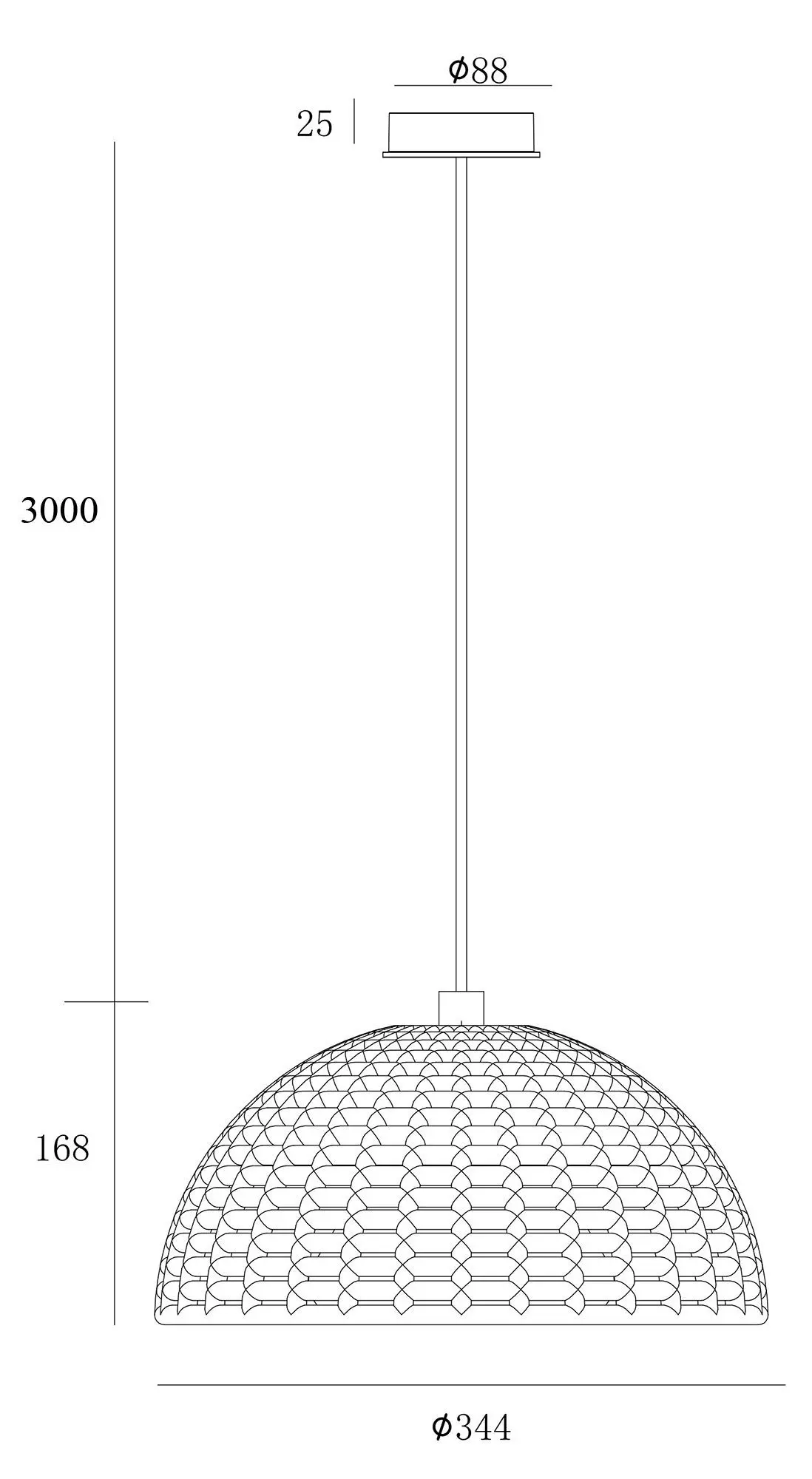 Hängeleuchte Basket II aus Gips in weiß rund Ø 34.4cm