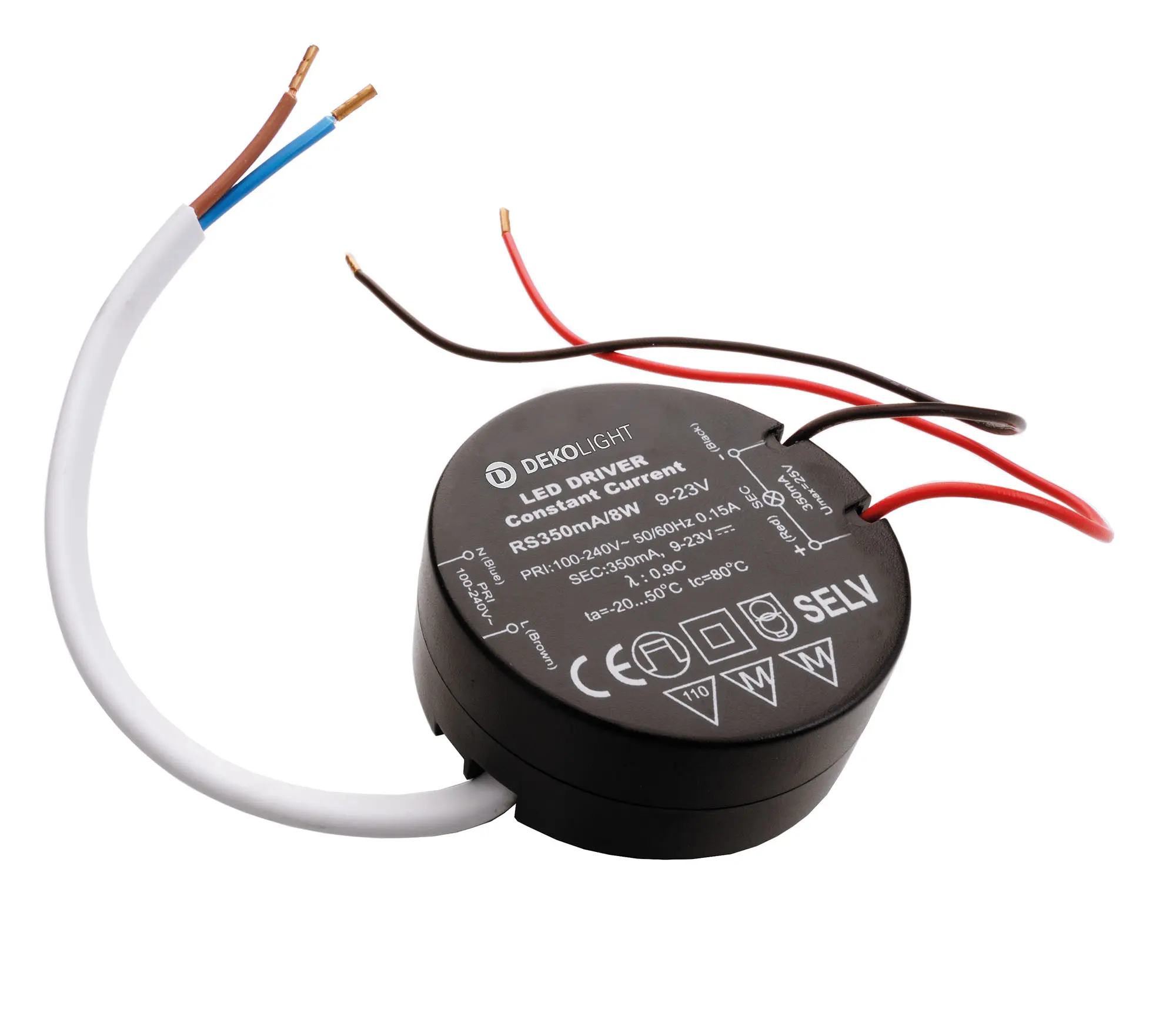 LED-Treiber Netzgerät Round DC/CC 9-23V, 3.2-8W, 350mA