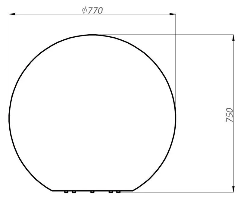 Kugellampe Cludi E27 inkl. Erdspieß und Stecker, Ø 77cm