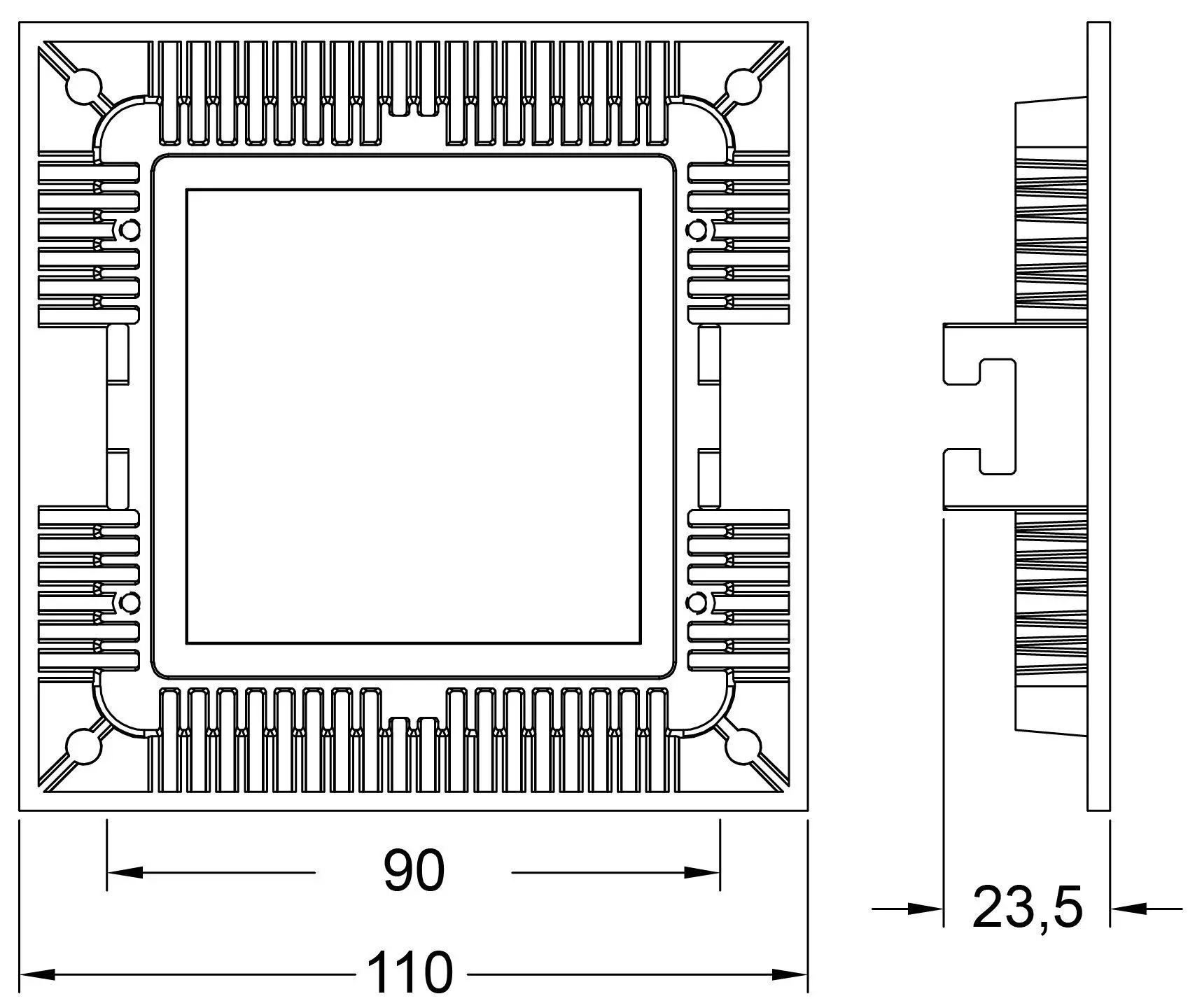 Einbauleuchte LED Panel DIM 11cm 7W 4000K 560lm grau