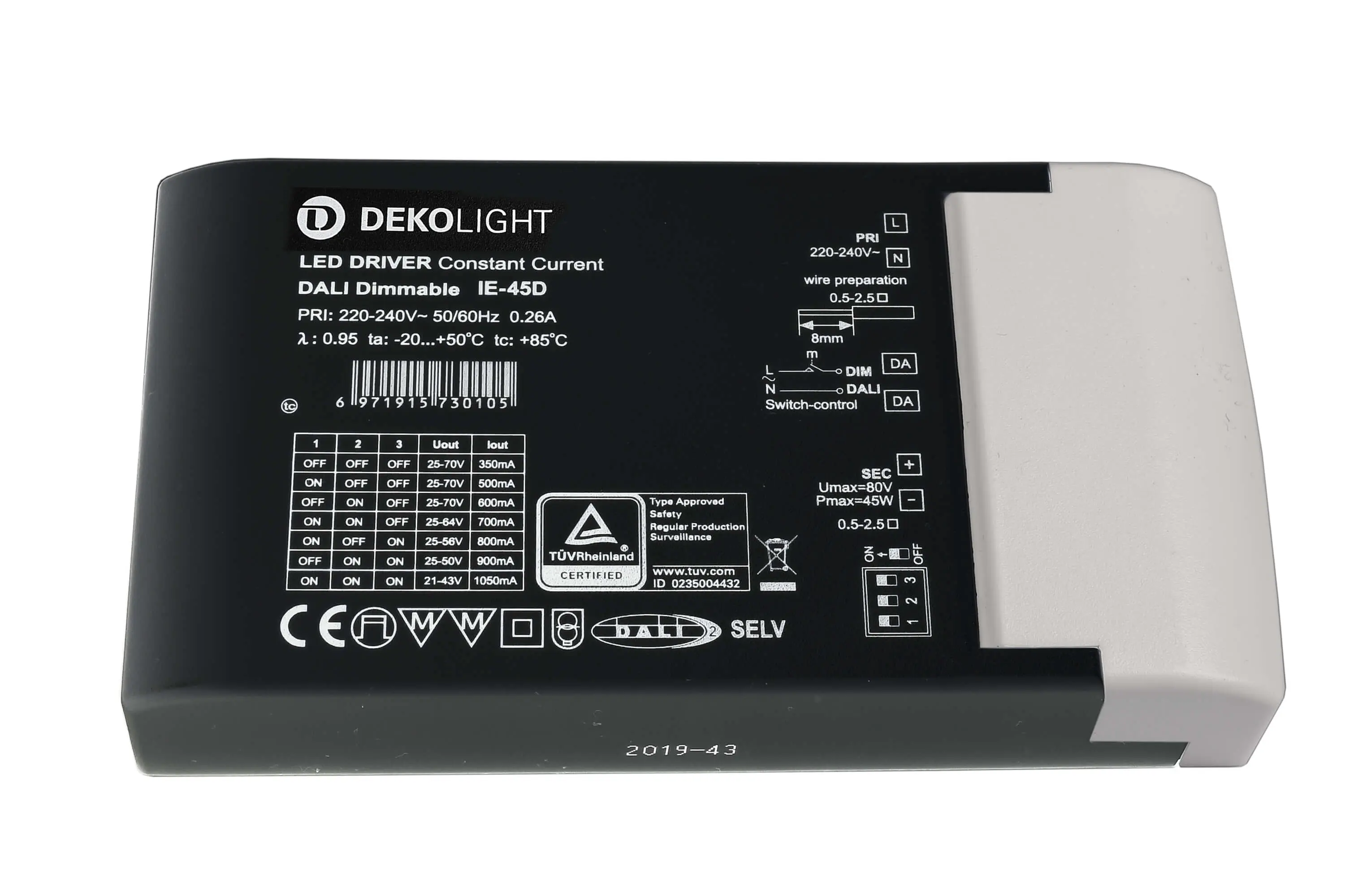 LED-Netzgerät Basic DALI DIM Multi CC 25-70V DC 8,75-45W