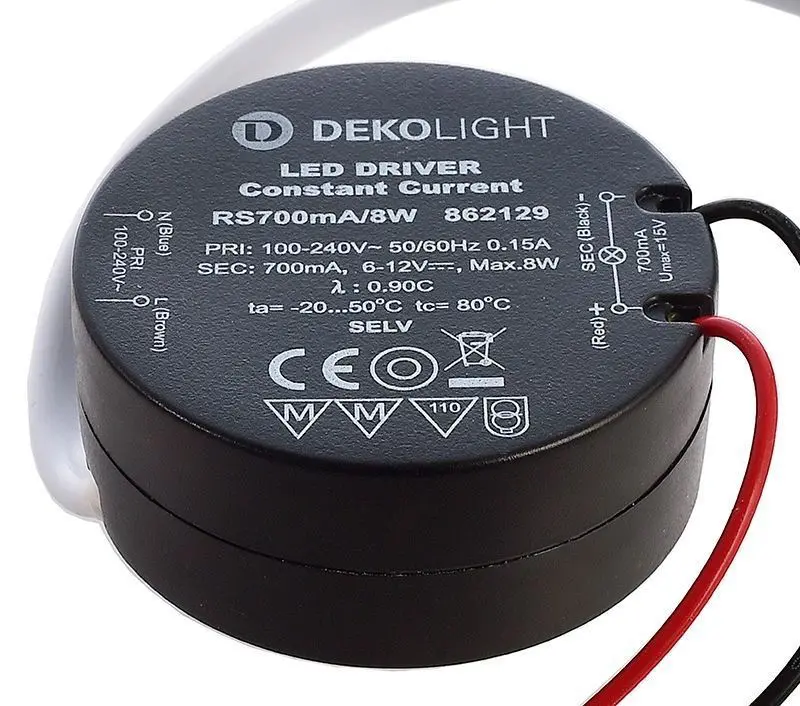 LED-Treiber Netzgerät Round DC/CC 6-12V, 4.2-8W, 700mA