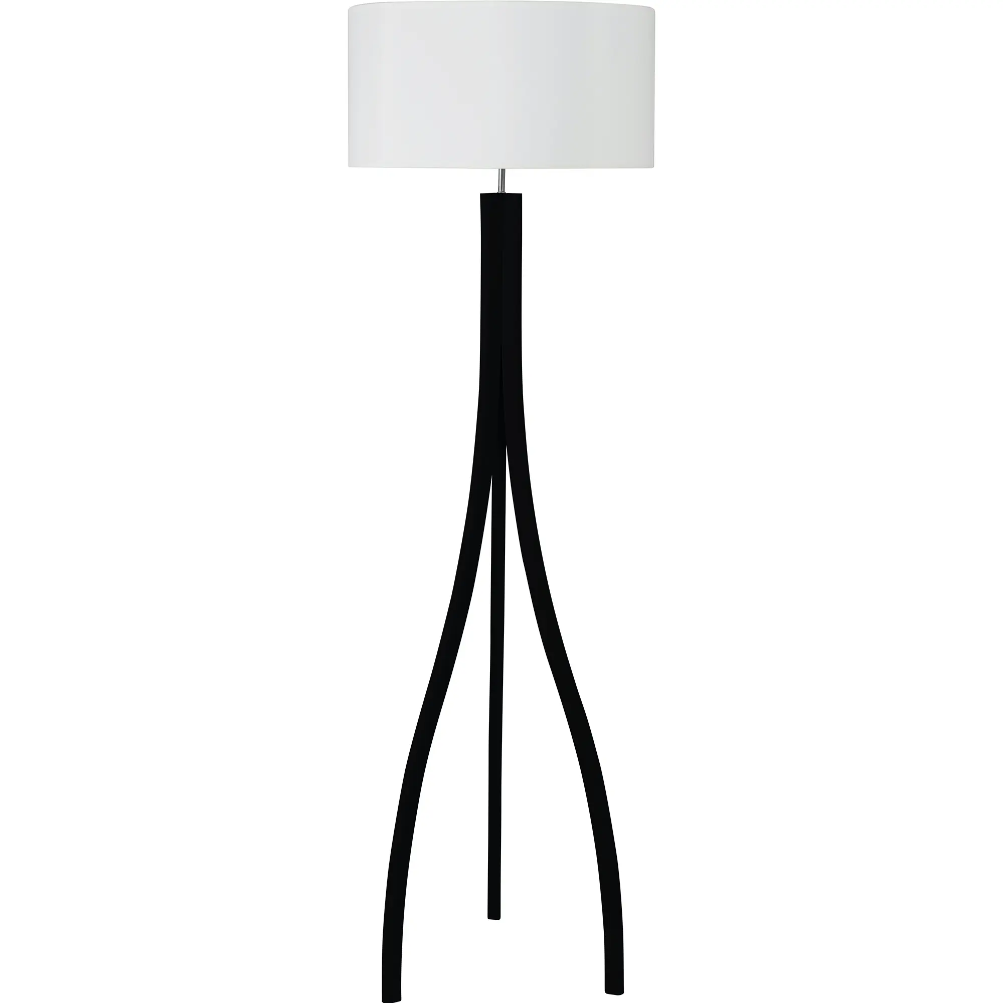 Holz-Stehlampe Skandinavia aus Esche in schwarz, weiß