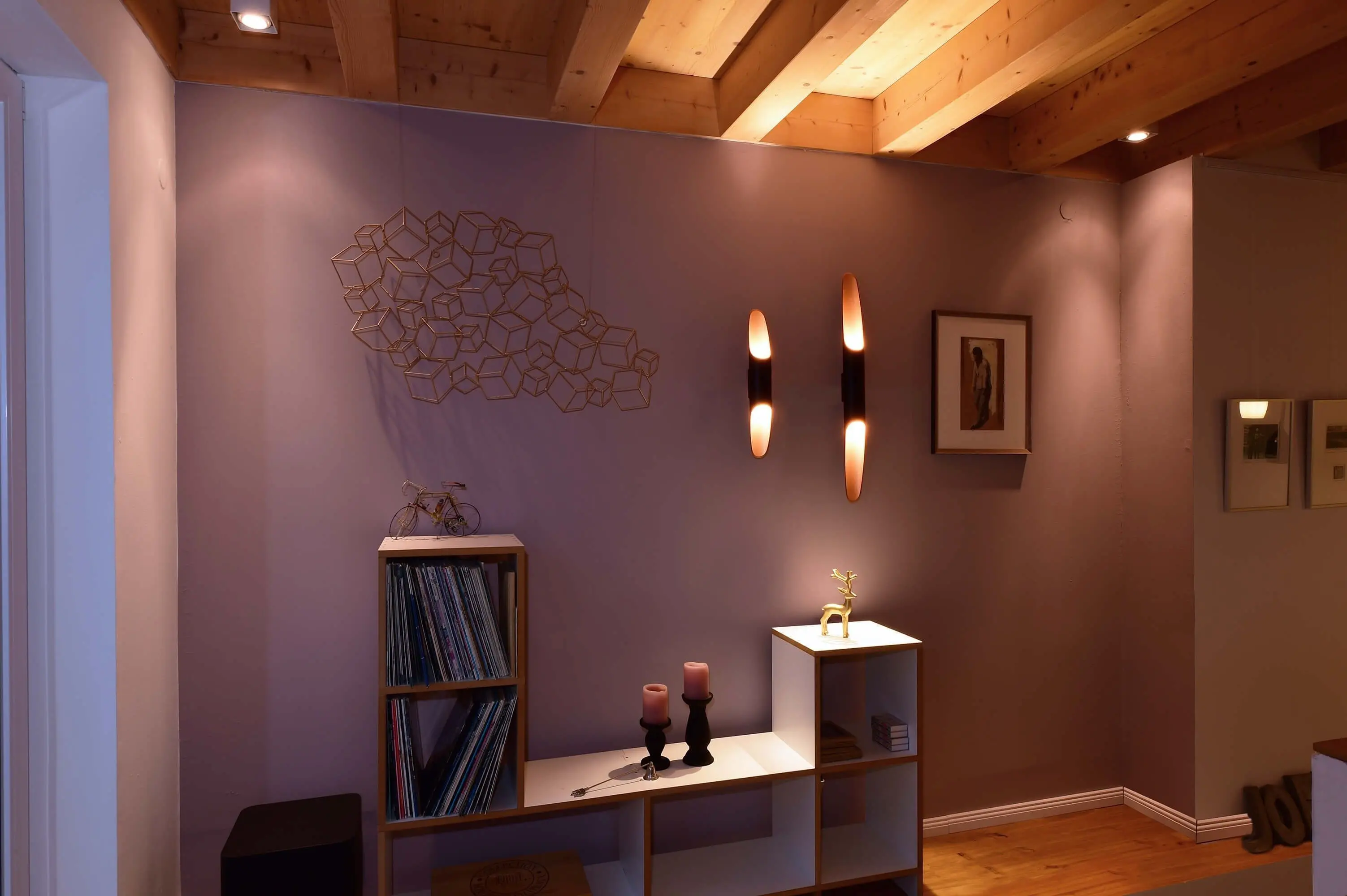 LED-Wandlampe Apodis Up&Down schwarz roségold 50cm