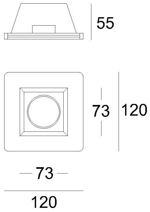 Einbaulampe Xeria aus Gips in weiß eckig 12cm