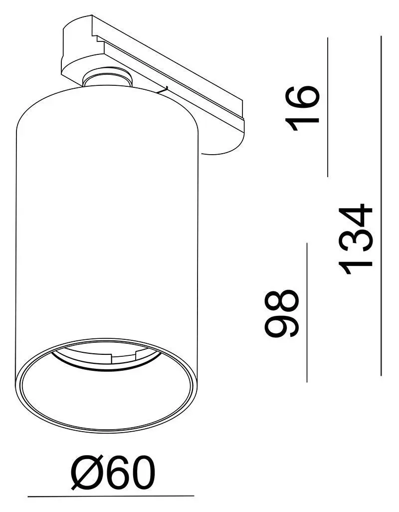 3-Phasen Schienensystem Strahler Can GU10 silber