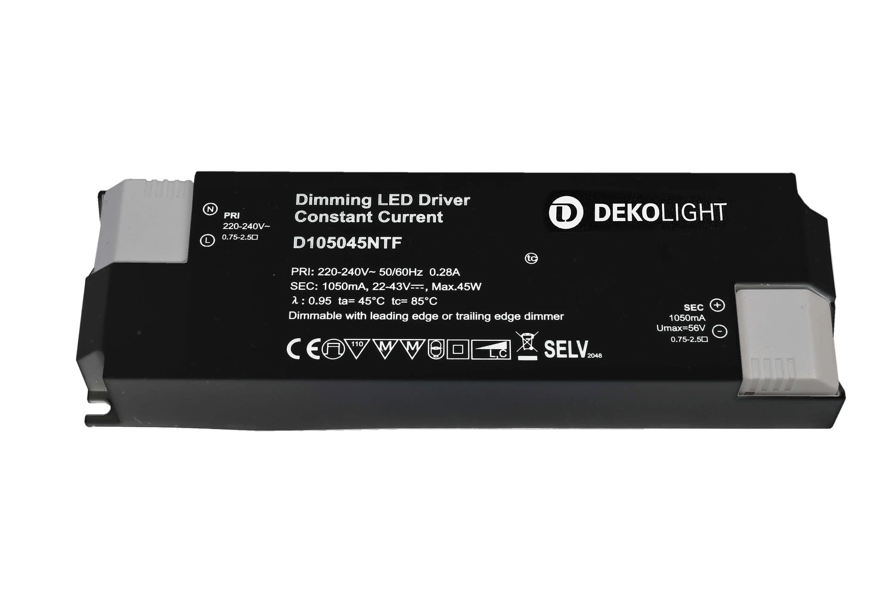 LED-Treiber Basic dimmbar DC/CC 22-43V, 23.5-45W, 1050mA