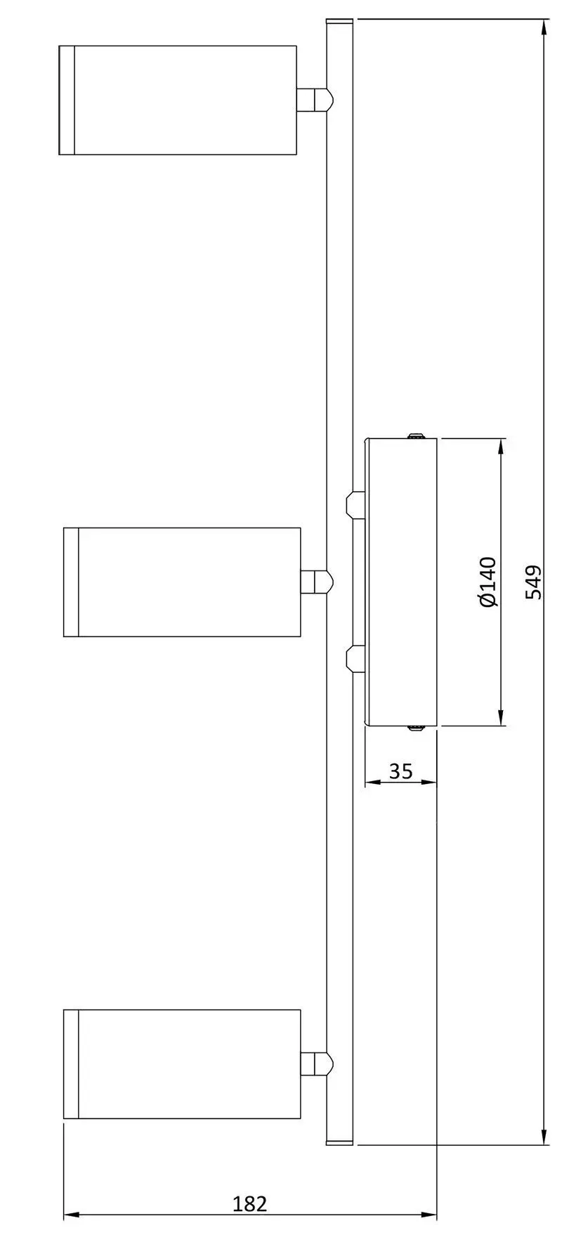LED-Deckenleuchte Becrux III Profil silber 3-flammig
