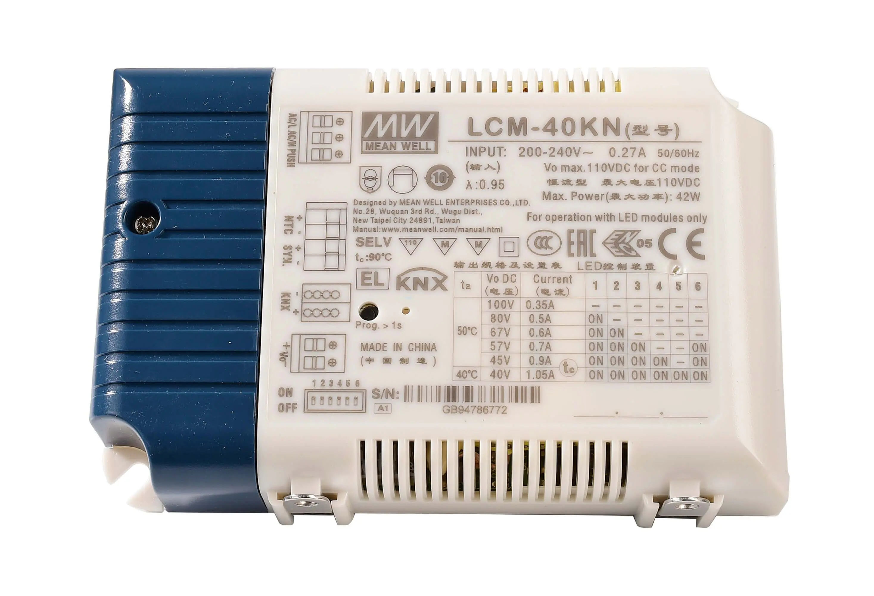 LED-Treiber dimmbar KNX DC/CC 0.7-42W, 350-1050mA