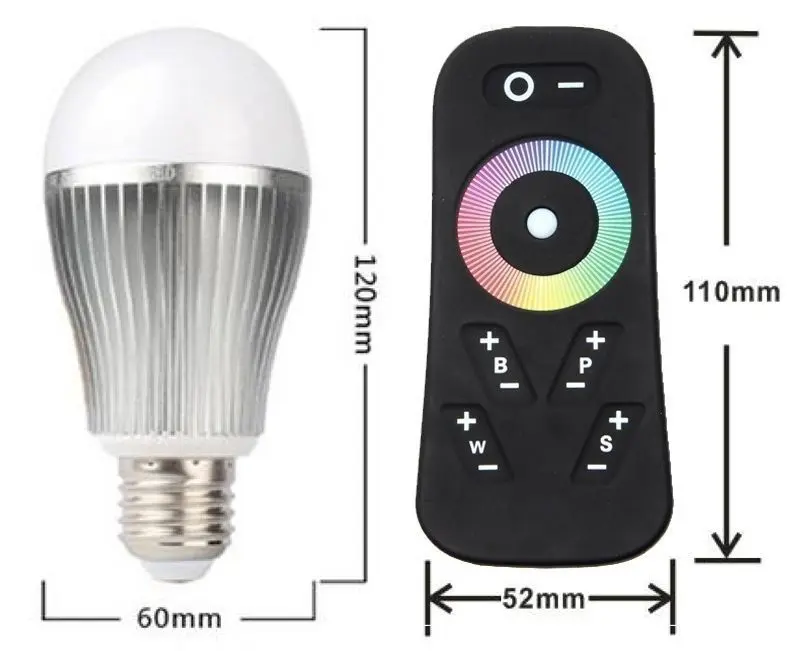 LED-Lampe E27 8W 3000K RGBW mit Fernbedienung