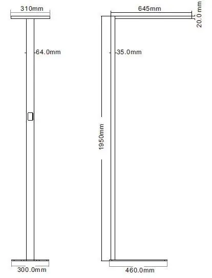 LED-Stehleuchte Office One Transparent Touch Dimmer, 4000K