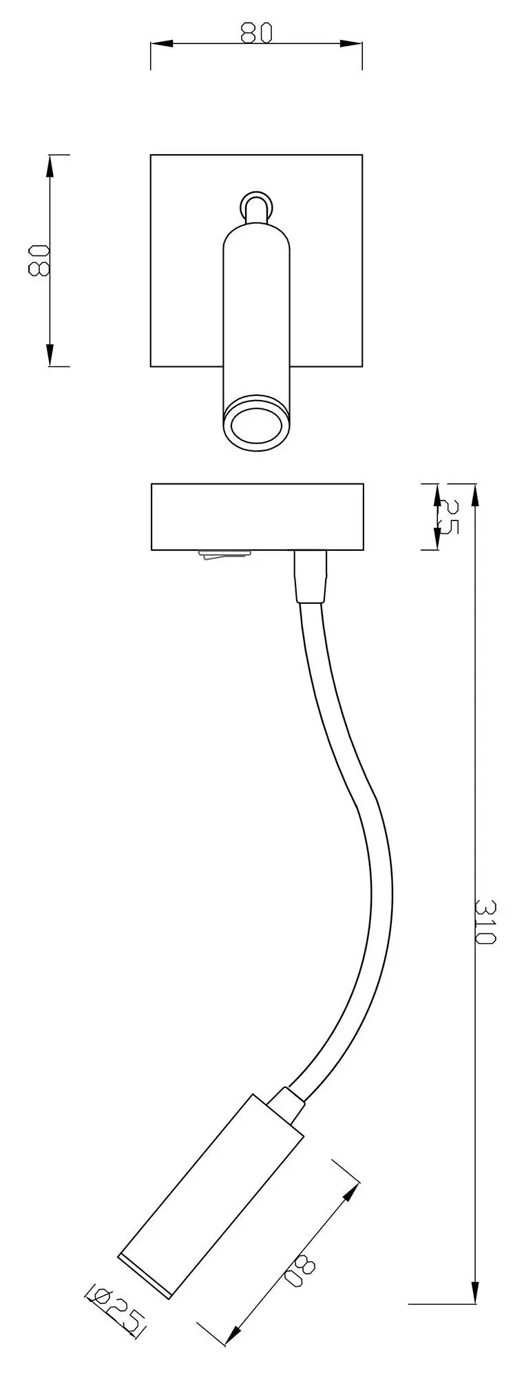 LED-Wandlampe Brahe I flexible Move in weiß