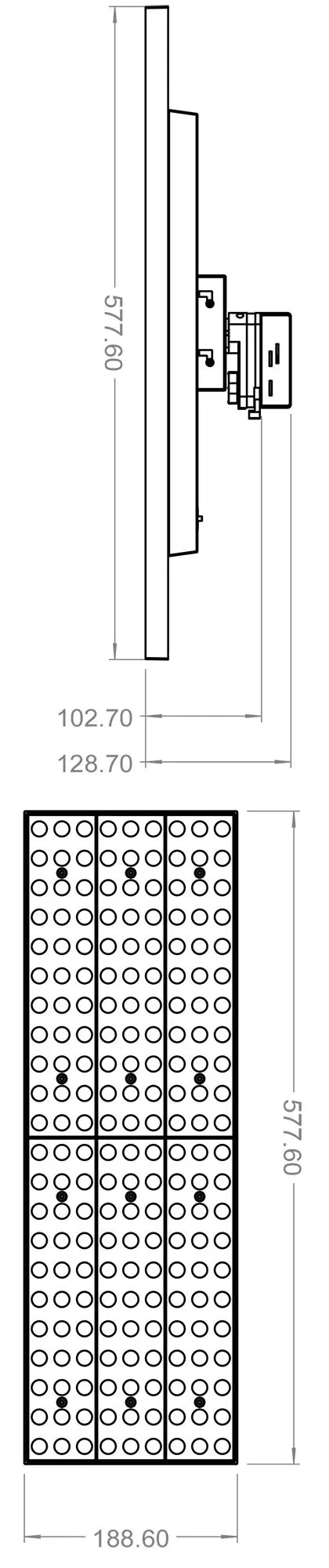 3-Phasen LED Strahler Draconis Raster CCT Switch alu