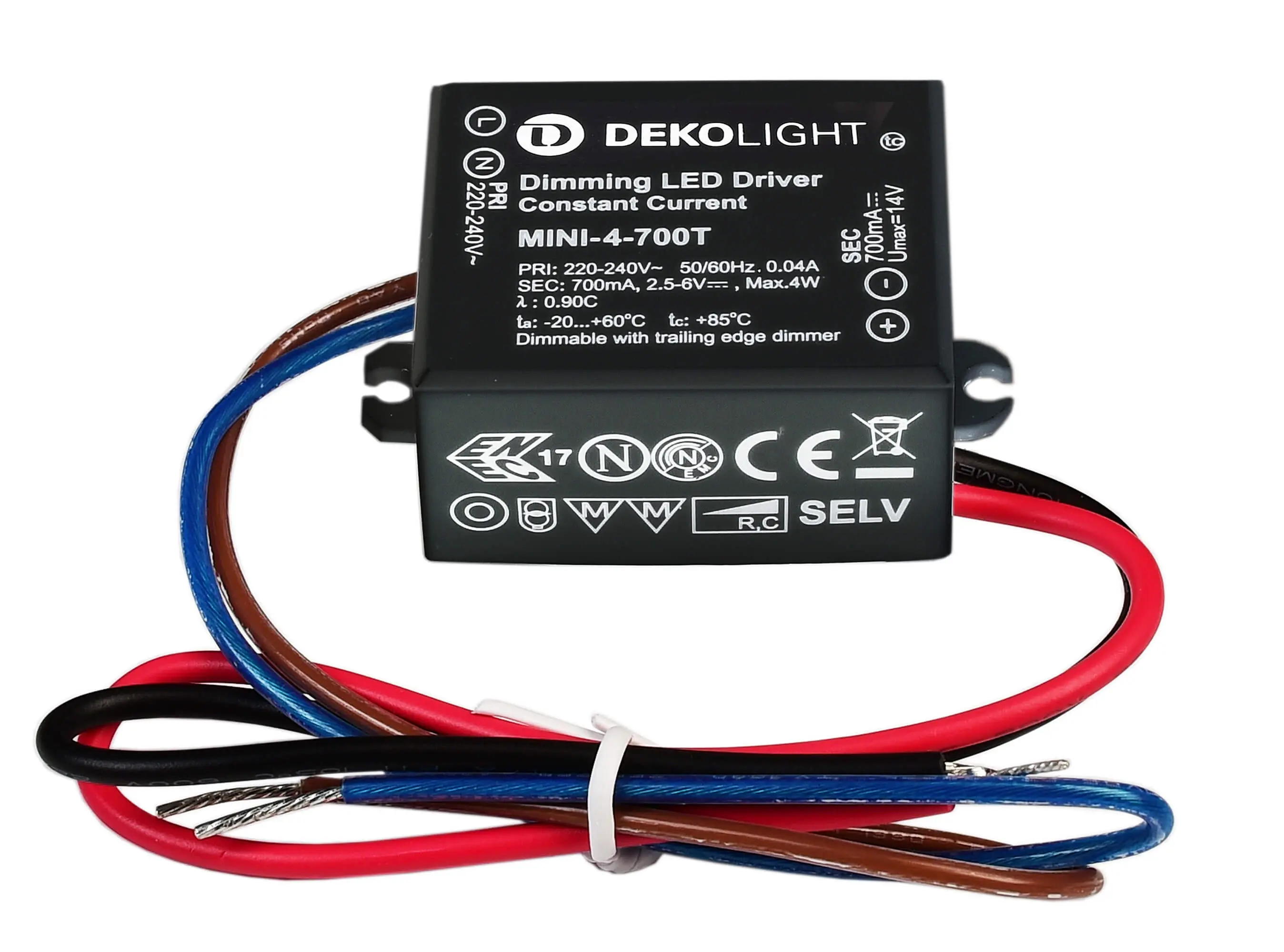 LED-Treiber Mini dimmbar IP65 DC/CC 2.5-6V, 2-4W, 700mA