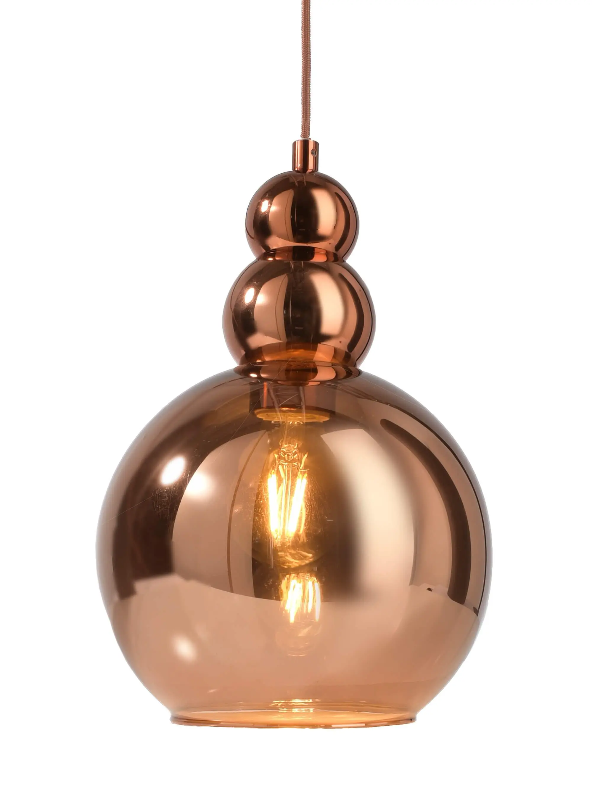 Pendelleuchte Diphda Rauchglas, kupfer, Ø 20cm