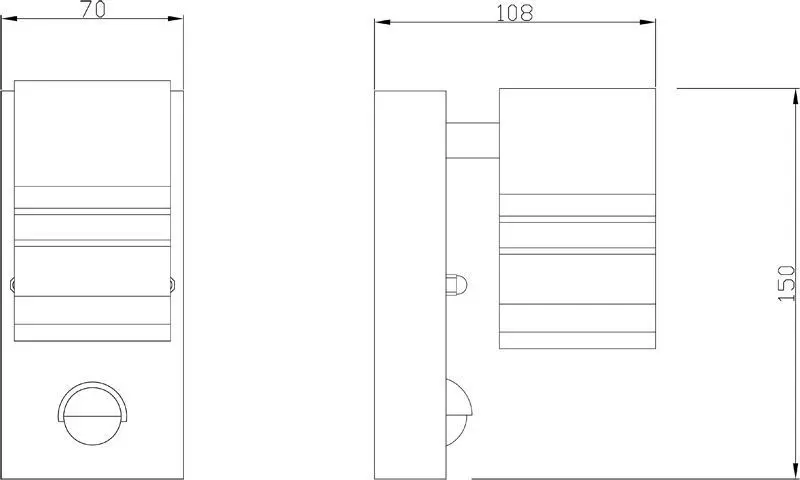 Außenwandleuchte Zilly II Down Slots mit Sensor, silber