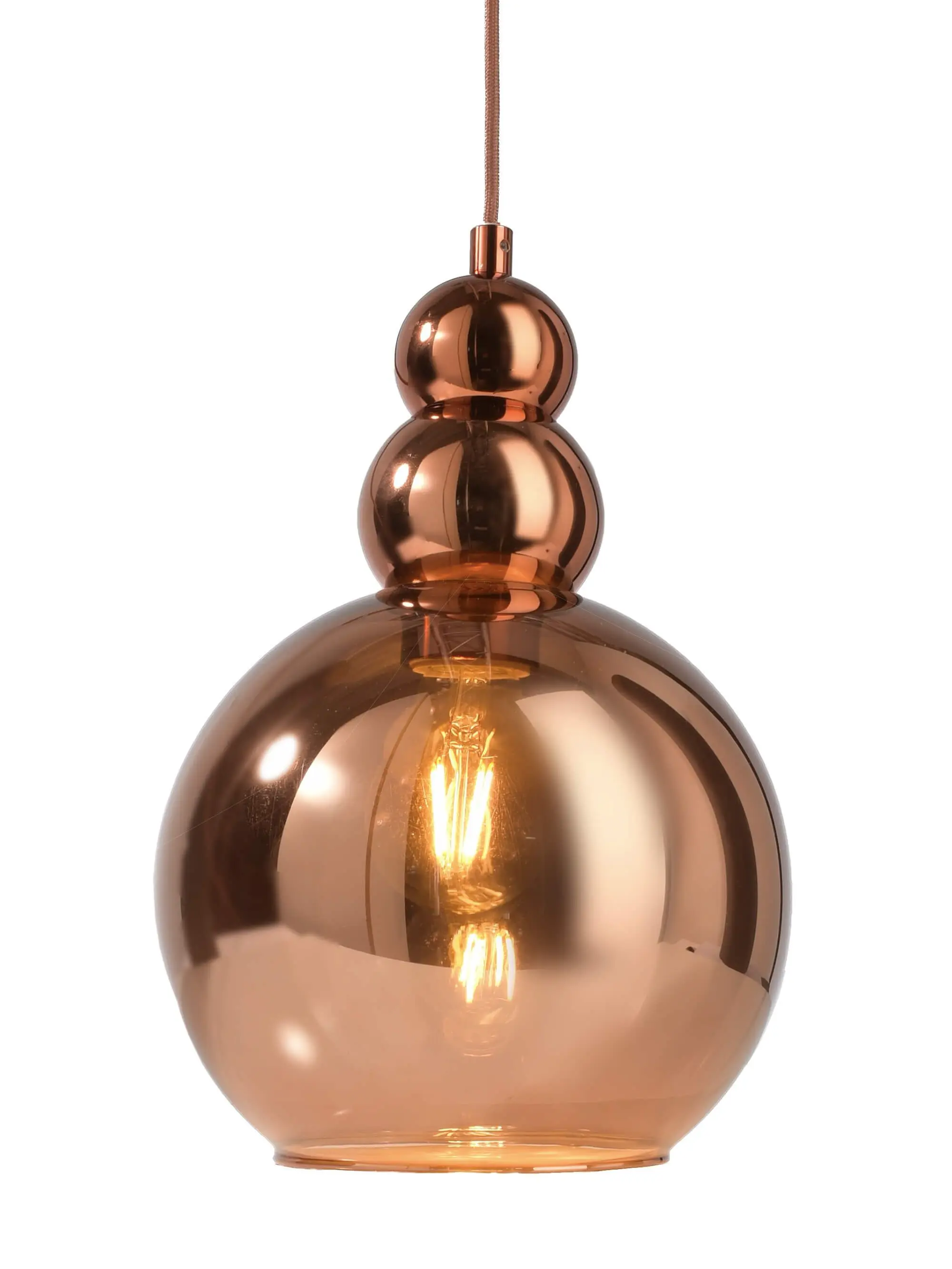 Pendelleuchte Diphda Rauchglas kupfer Ø 15cm