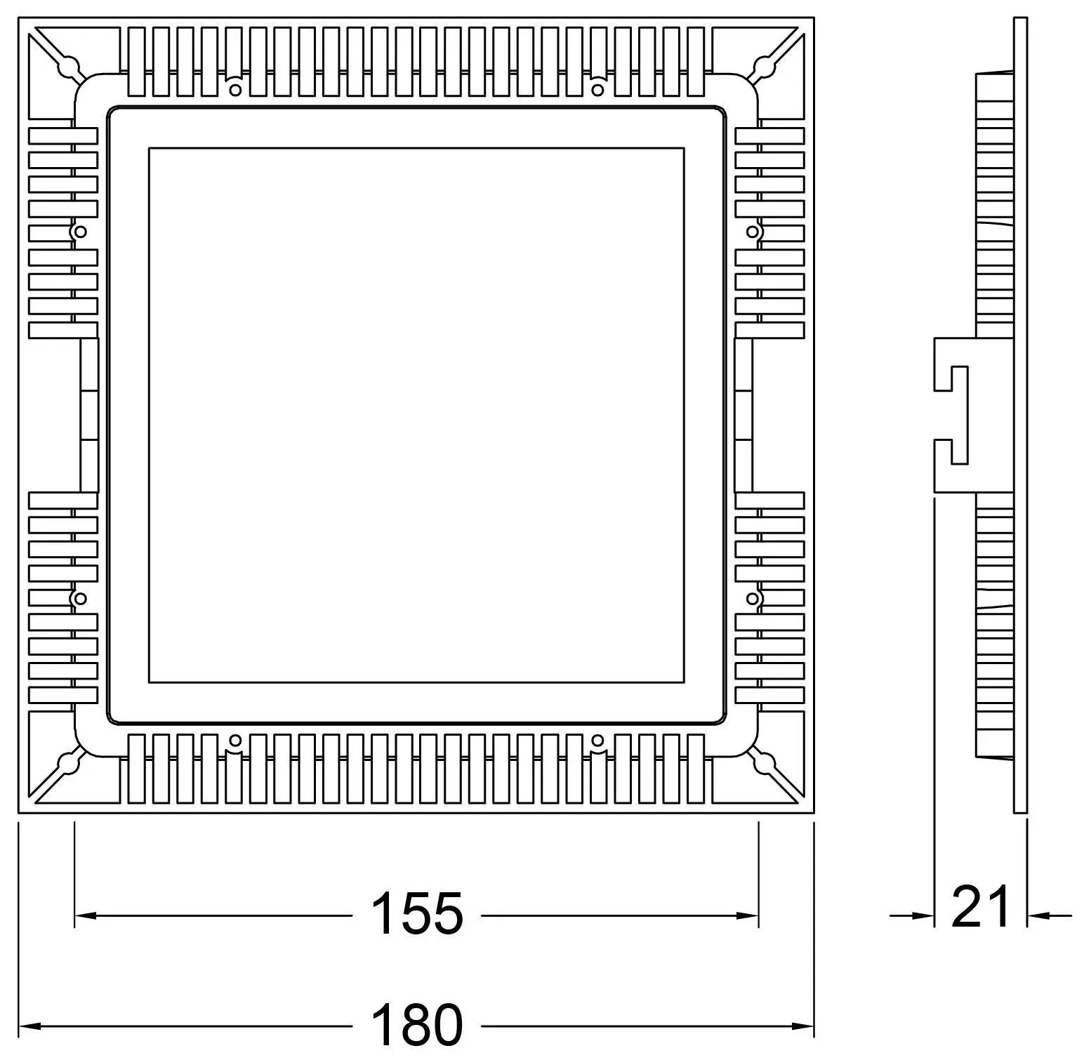 Einbauleuchte LED Panel DIM 18cm 13W 2700K 1000lm grau