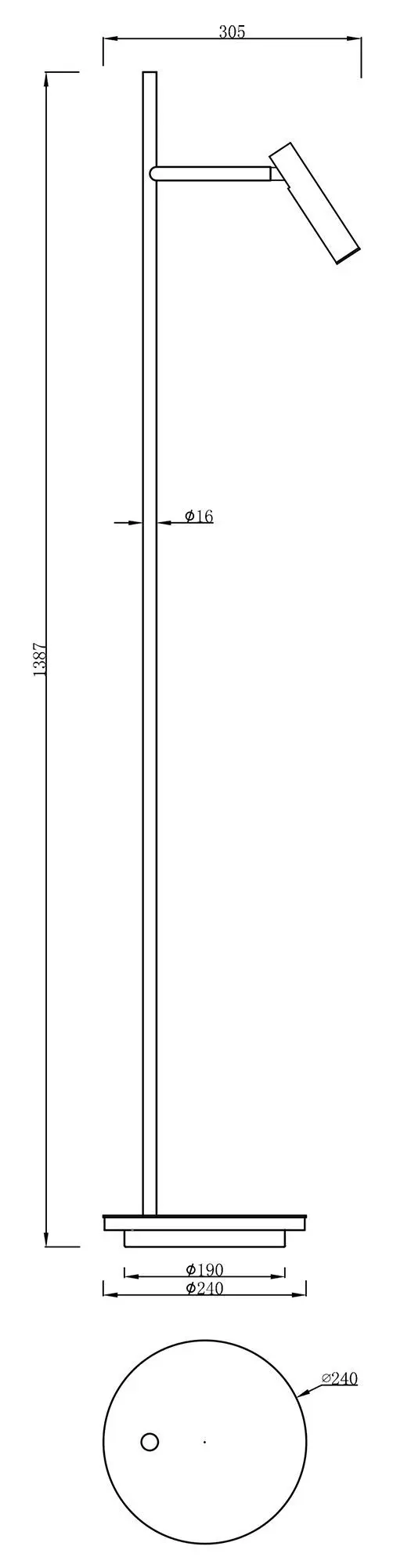 LED-Stehleuchte Brahe direktes & indirektes Licht schwarz