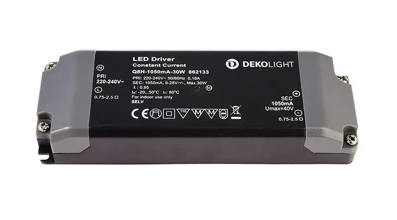 LED-Treiber Basic CC Q8H 9-28V DC 9,5-30W, 1050mA