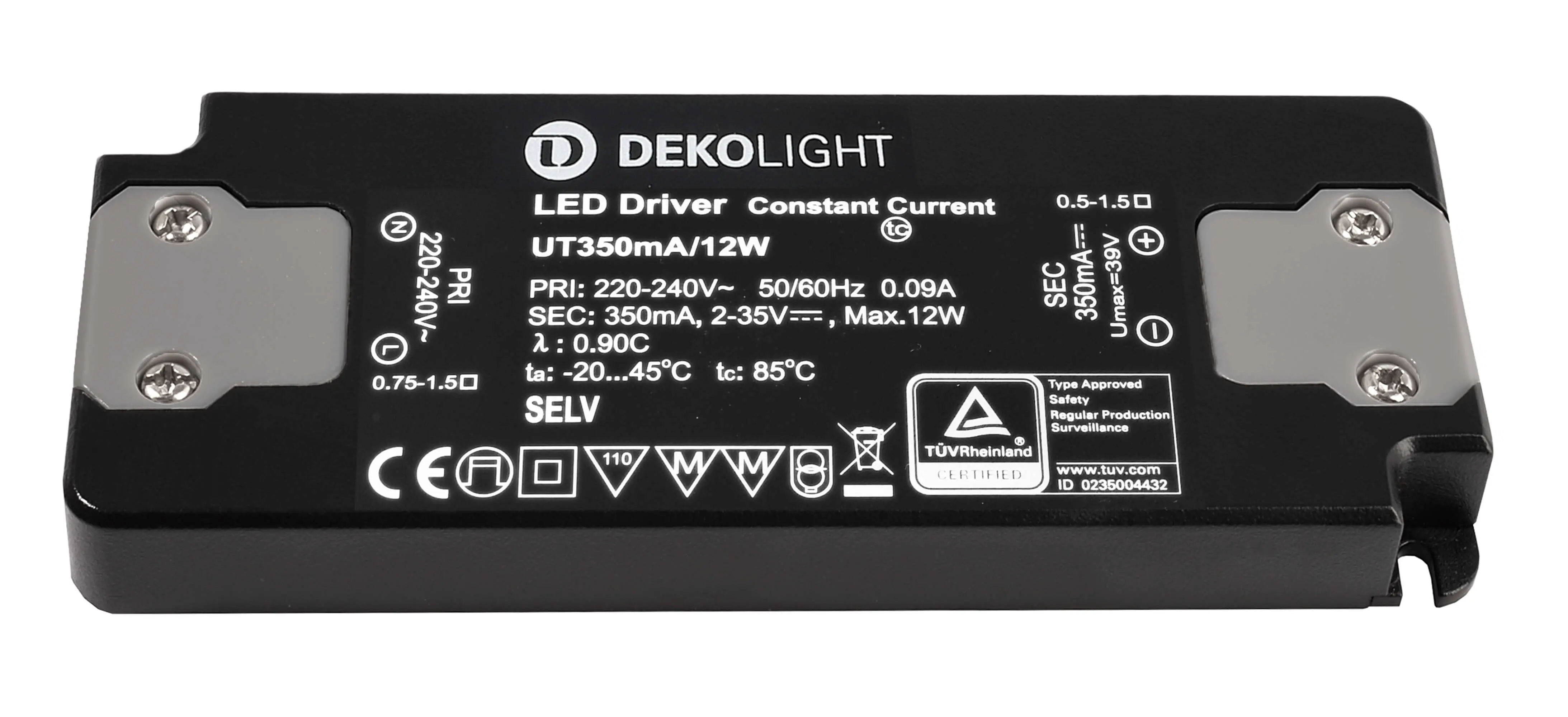 LED-Treiber Netzgerät Flat DC/CC 2-35V, 0.7-12W, 350mA