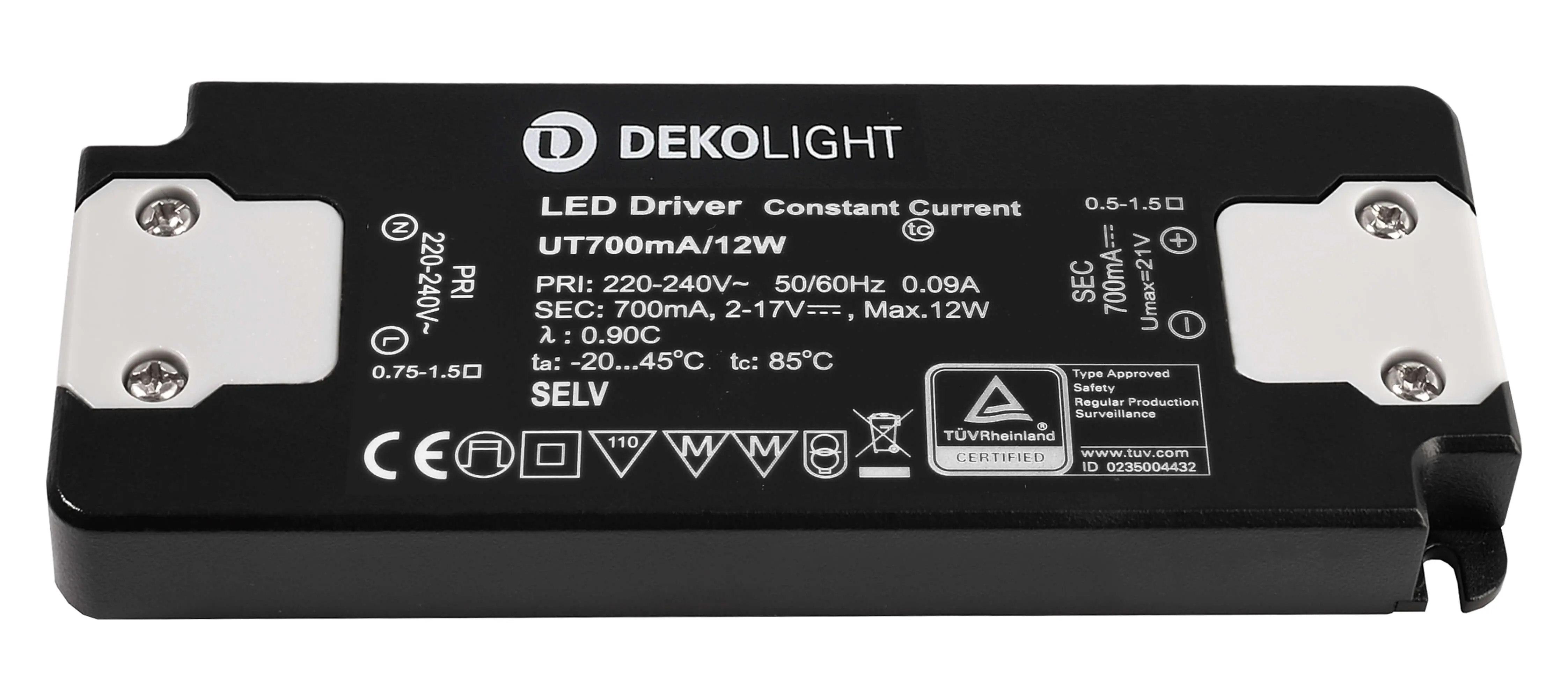 LED-Treiber Netzgerät Flat DC/CC 2-17V, 1.4-12W, 700mA