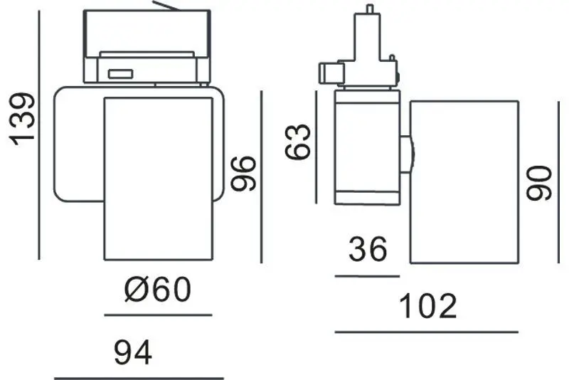 3-Phasen LED-Strahler Nihal Mini 4000K Ø 6cm weiß