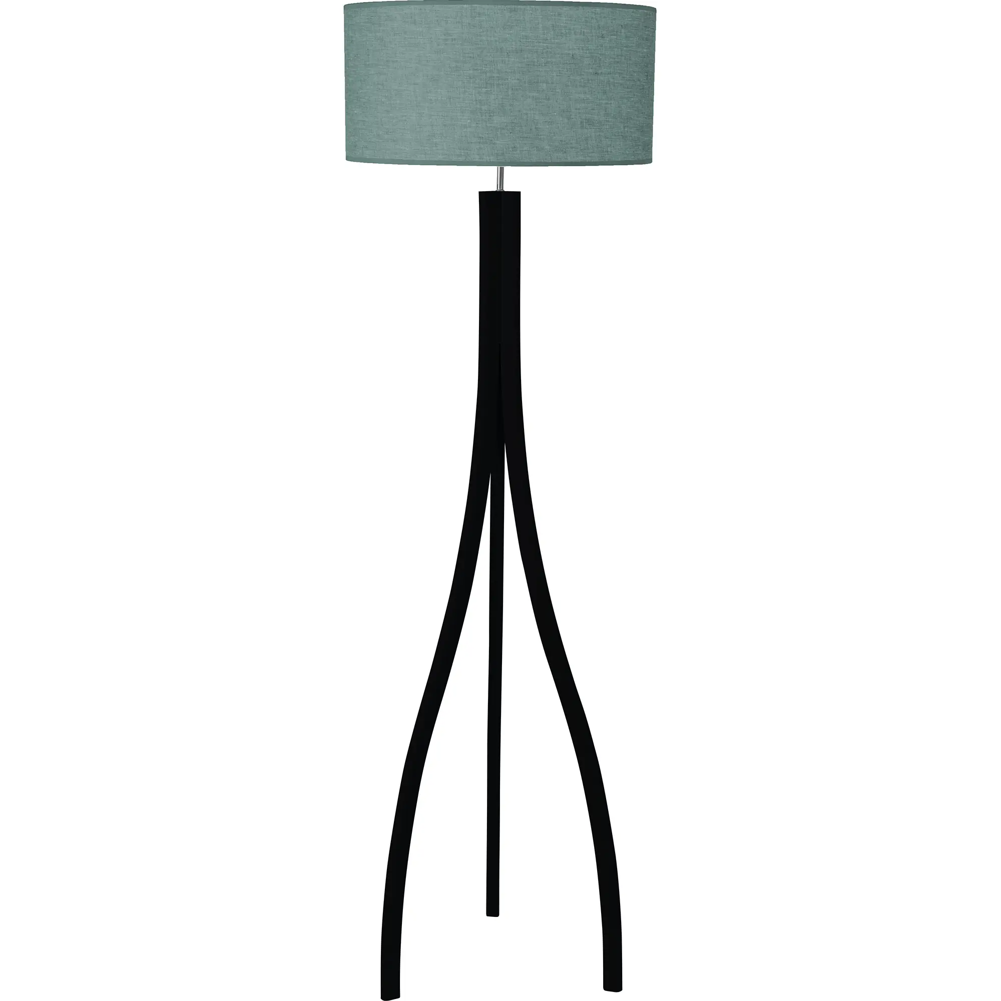 Holz-Stehlampe Skandinavia aus Esche in schwarz, mintgrün