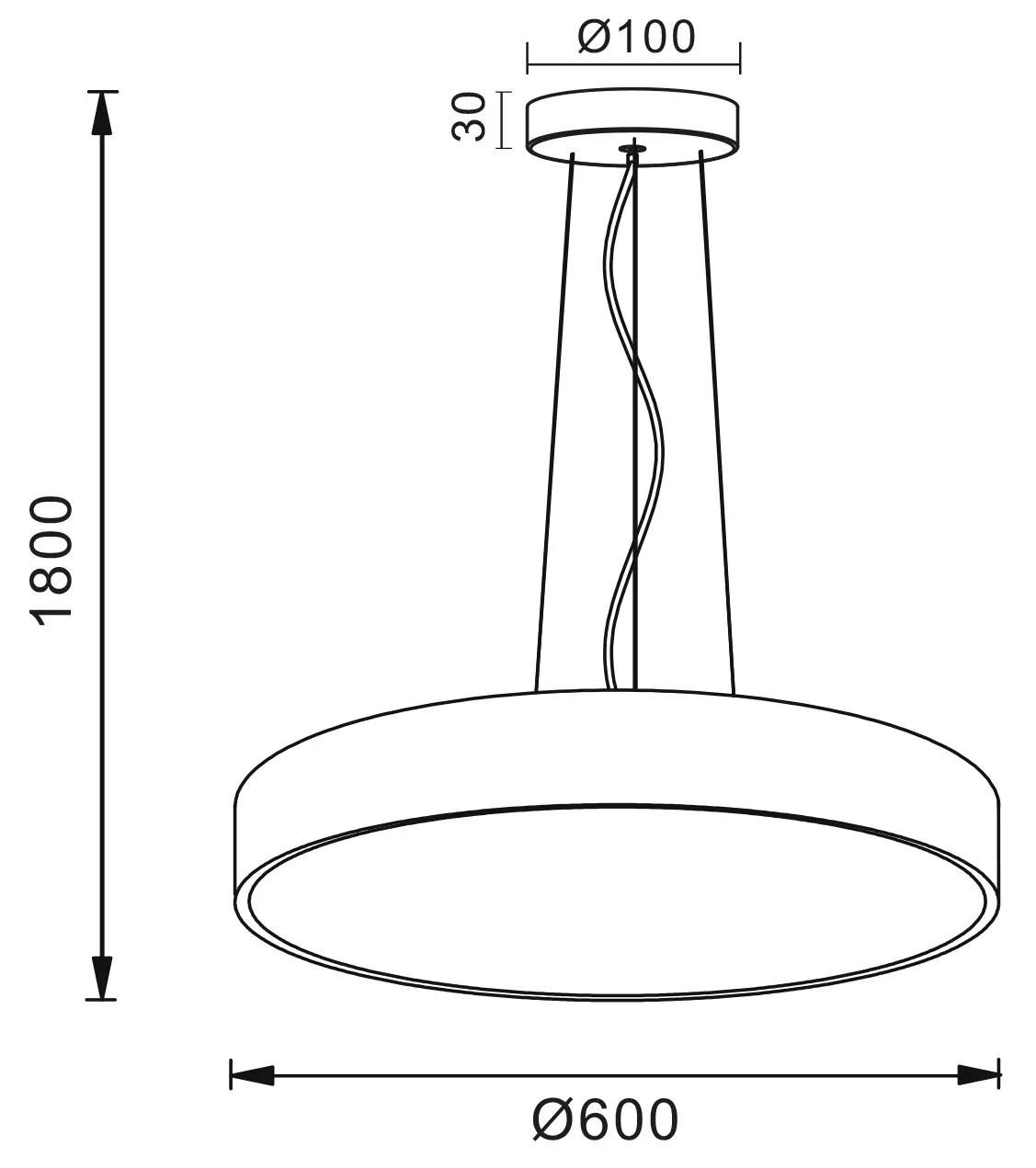 LED-Pendelleuchte Menkar 3000/4000K Ø 60cm schwarz