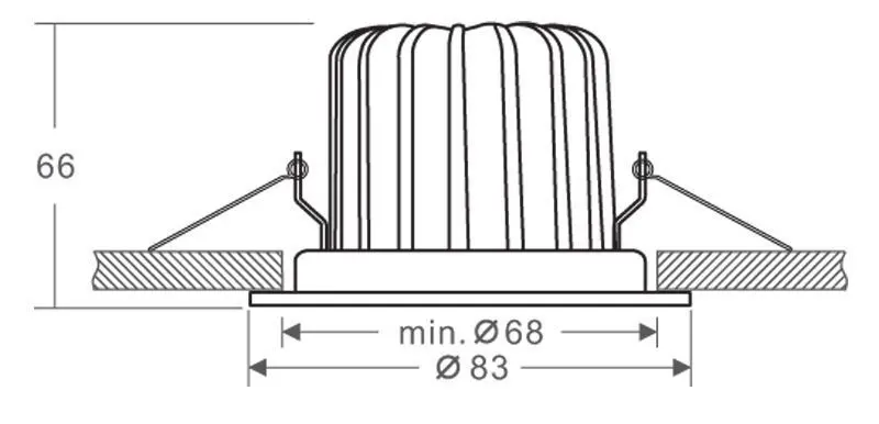 LED-Einbaulampe Rainbow Dim to Warm IP65 7W Ø 8.3cm