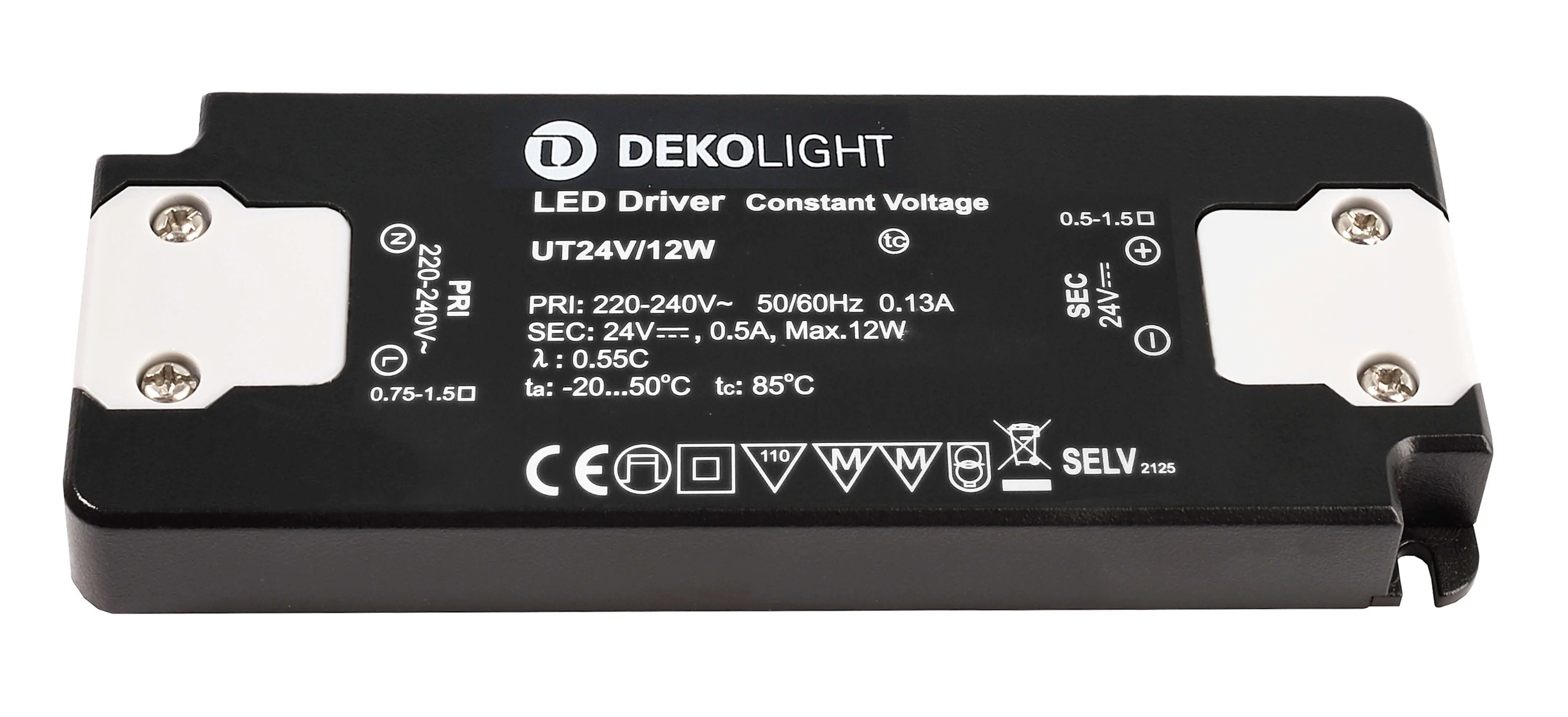 LED-Treiber Netzgerät Flat DC/CV 24V, 12W, 0-500mA