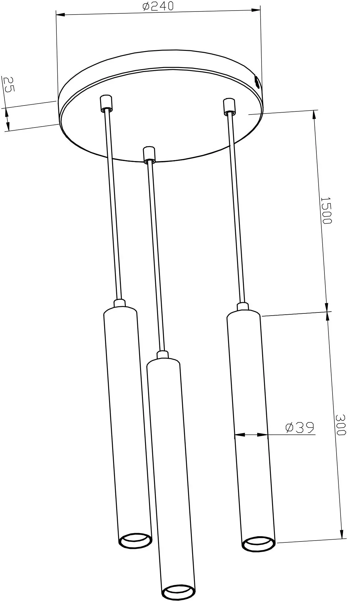 LED Pendelleuchte Slim Circle 3-flammig weiß