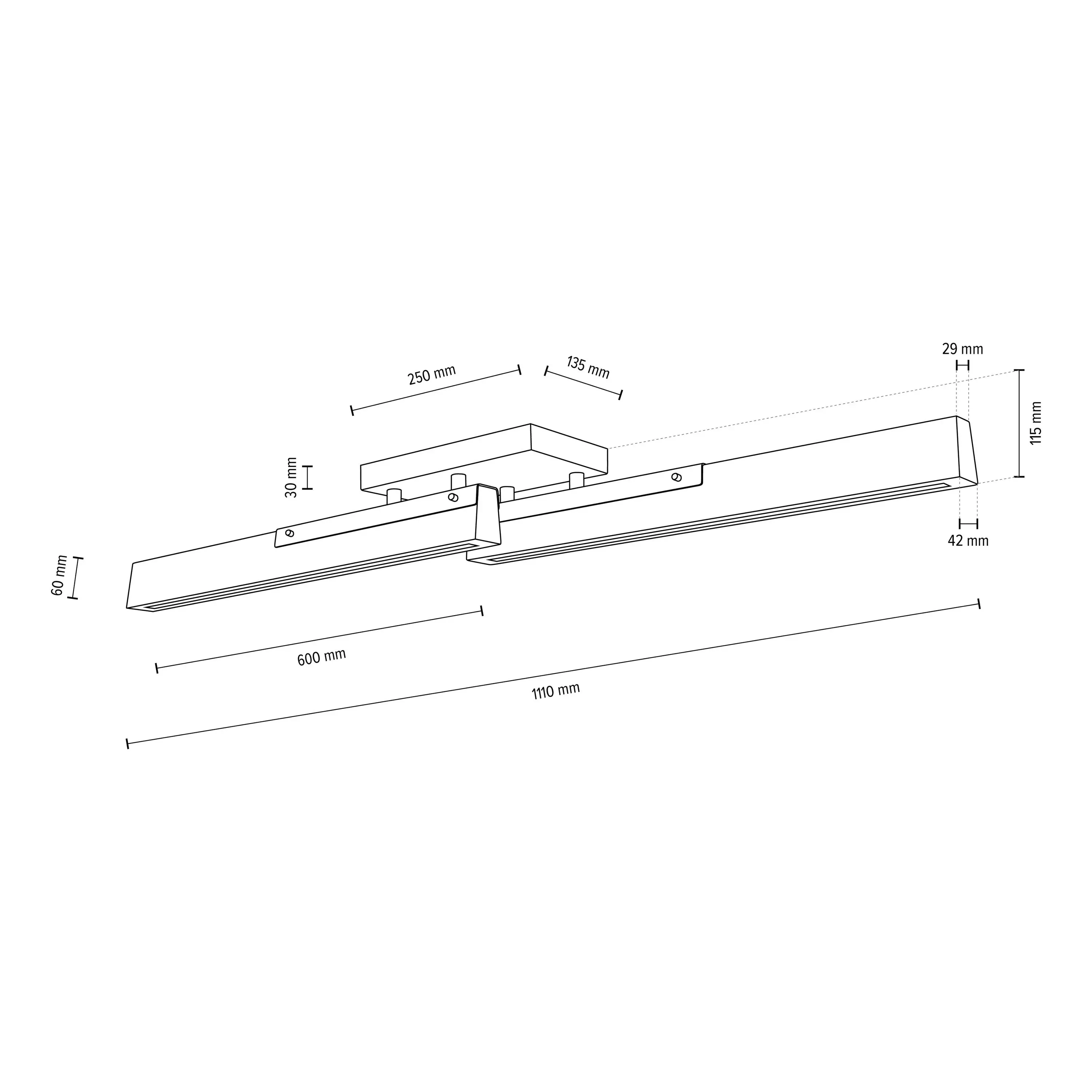 LED-Deckenleuchte Madera aus Eichenholz indirekt 22W