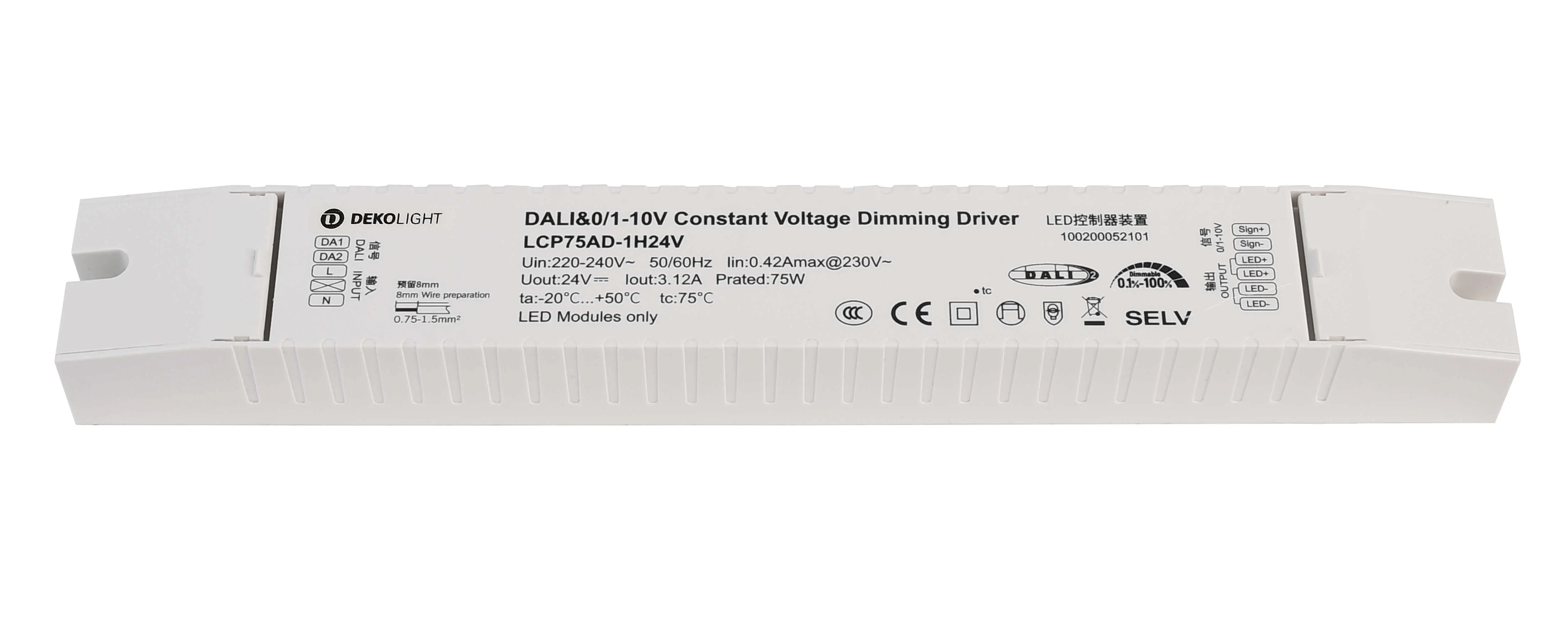 LED-Treiber DIM DALI 0/1-10V DC/CV 24V, 74W, 0-3125mA