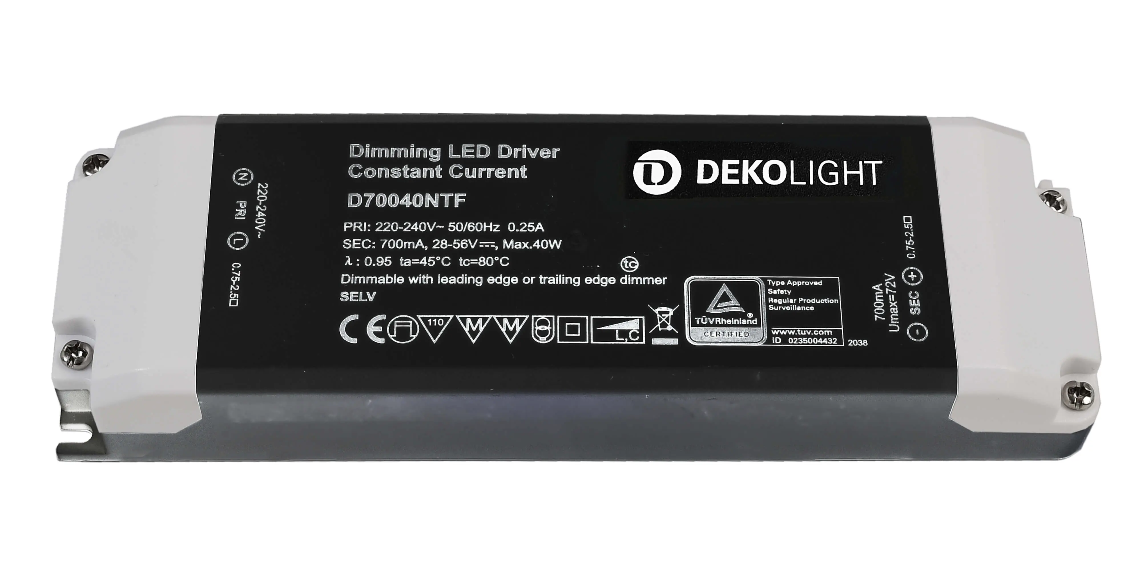 LED-Treiber Basic dimmbar DC/CC 28-56V, 19.6-40W, 700mA