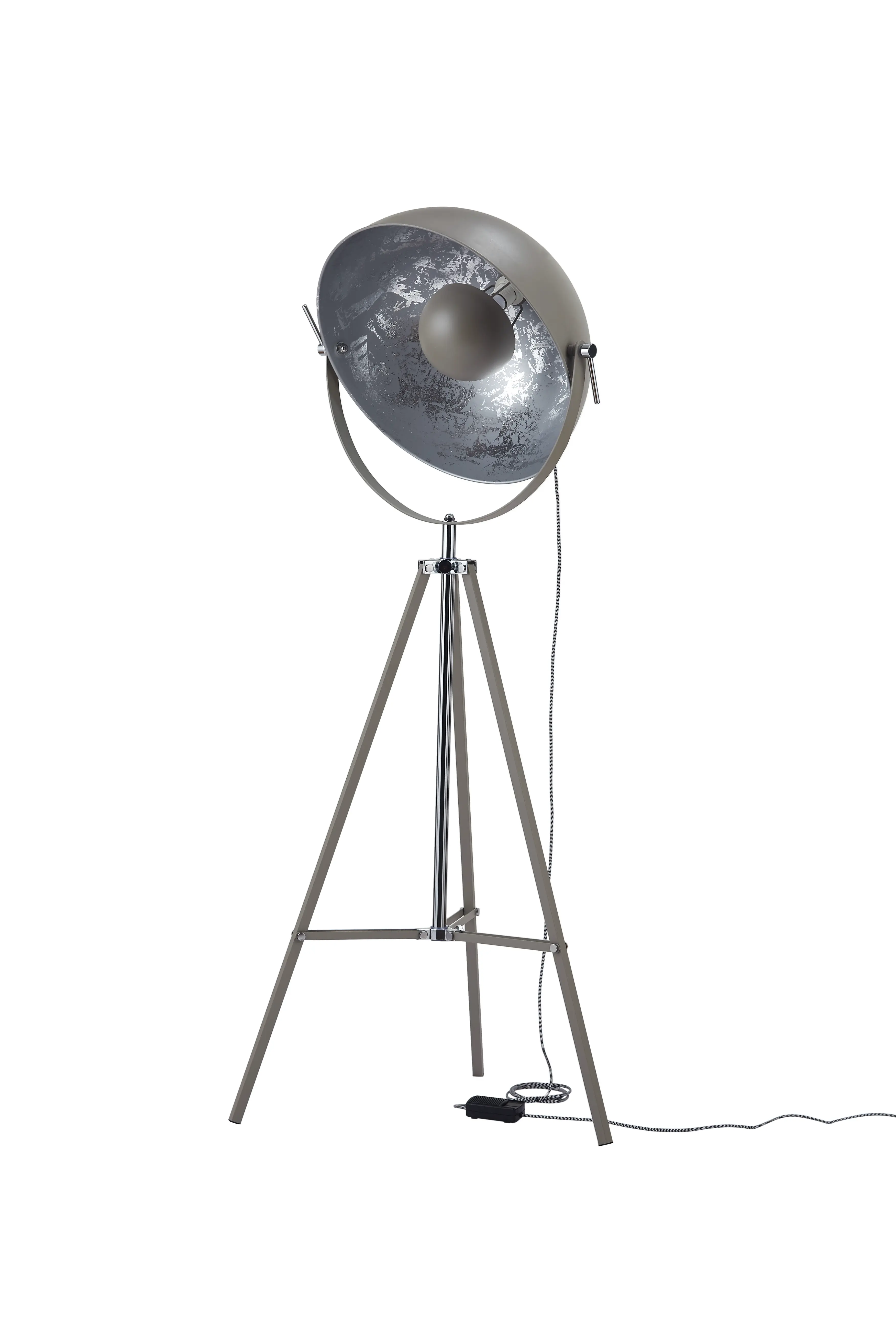 Stehlampe Retro indirektes Licht mit Dimmer, beton, silber