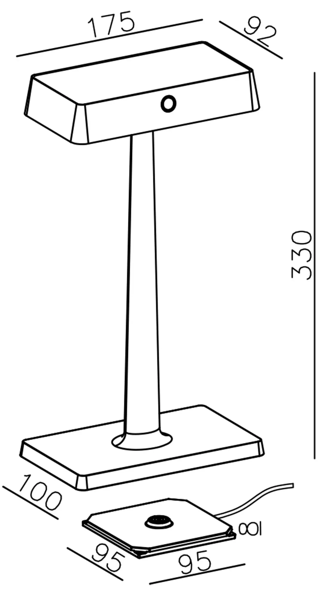 Akku Tischleuchte Algieba LED Wireless Charging weiß