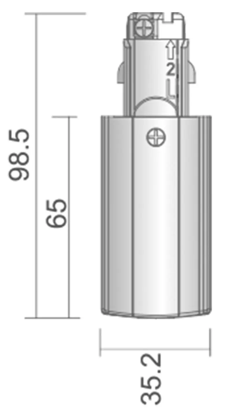 Einspeiser links für 3-Phasen Stromschiene D-Line weiß