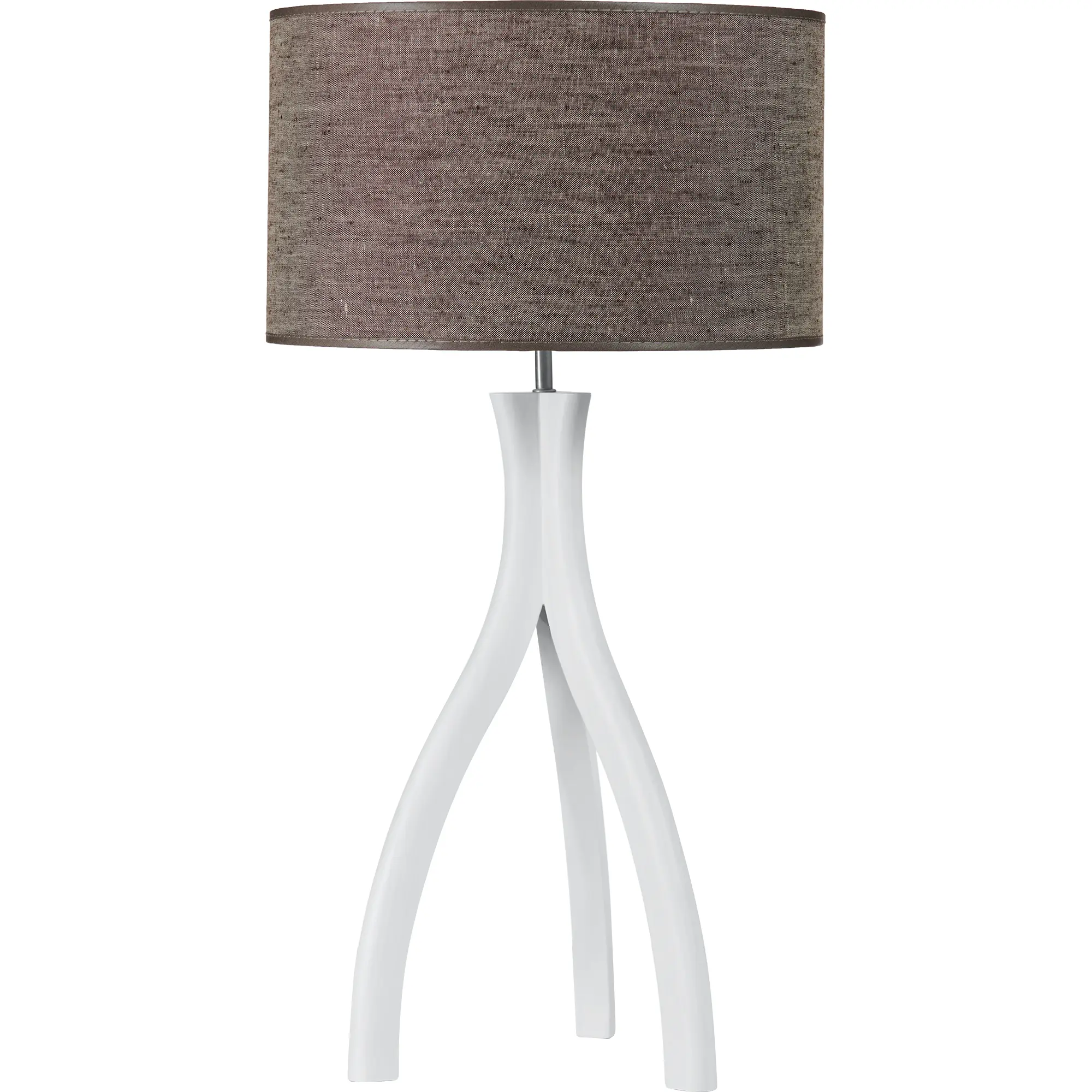 Holz-Tischlampe Skandinavia aus Esche in weiß, grau, braun