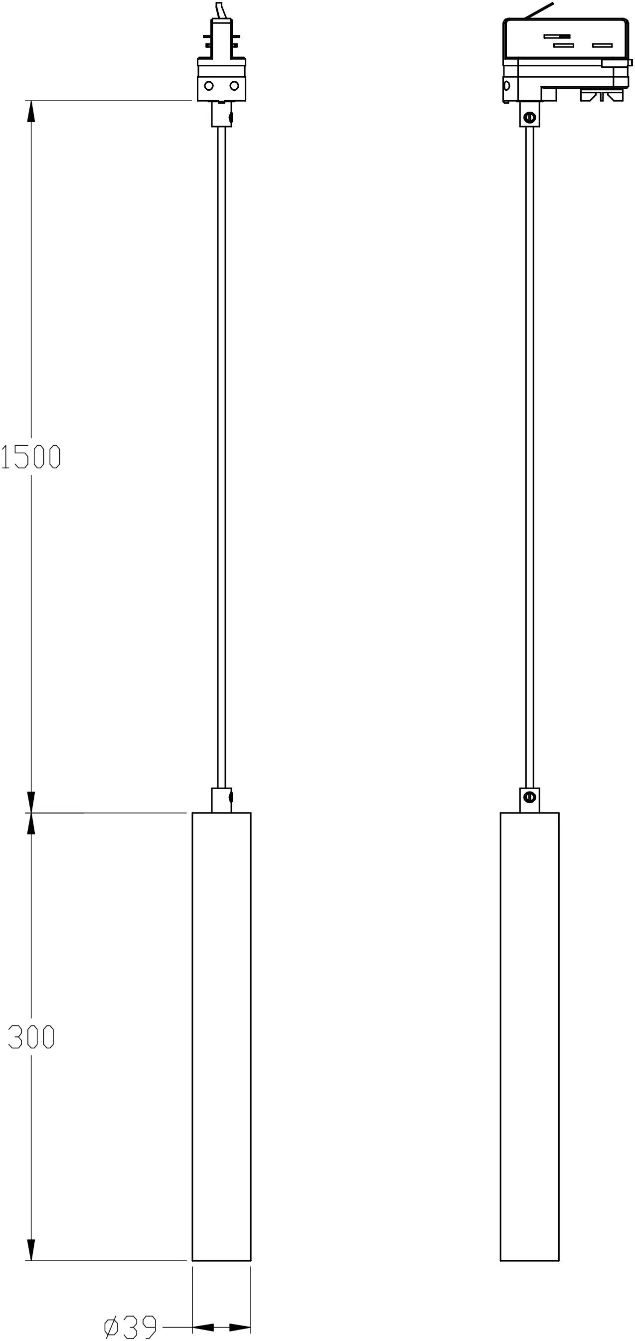 3-Phasen LED Pendelleuchte Slim mit Textilkabel schwarz