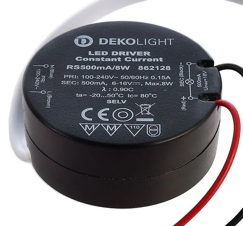 LED-Treiber Netzgerät Round DC/CC 6-16V, 3-8W, 500mA