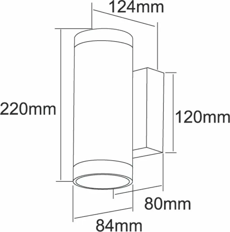 LED-Wandleuchte außen Mobby Up & Down Light Ø 8,4 cm