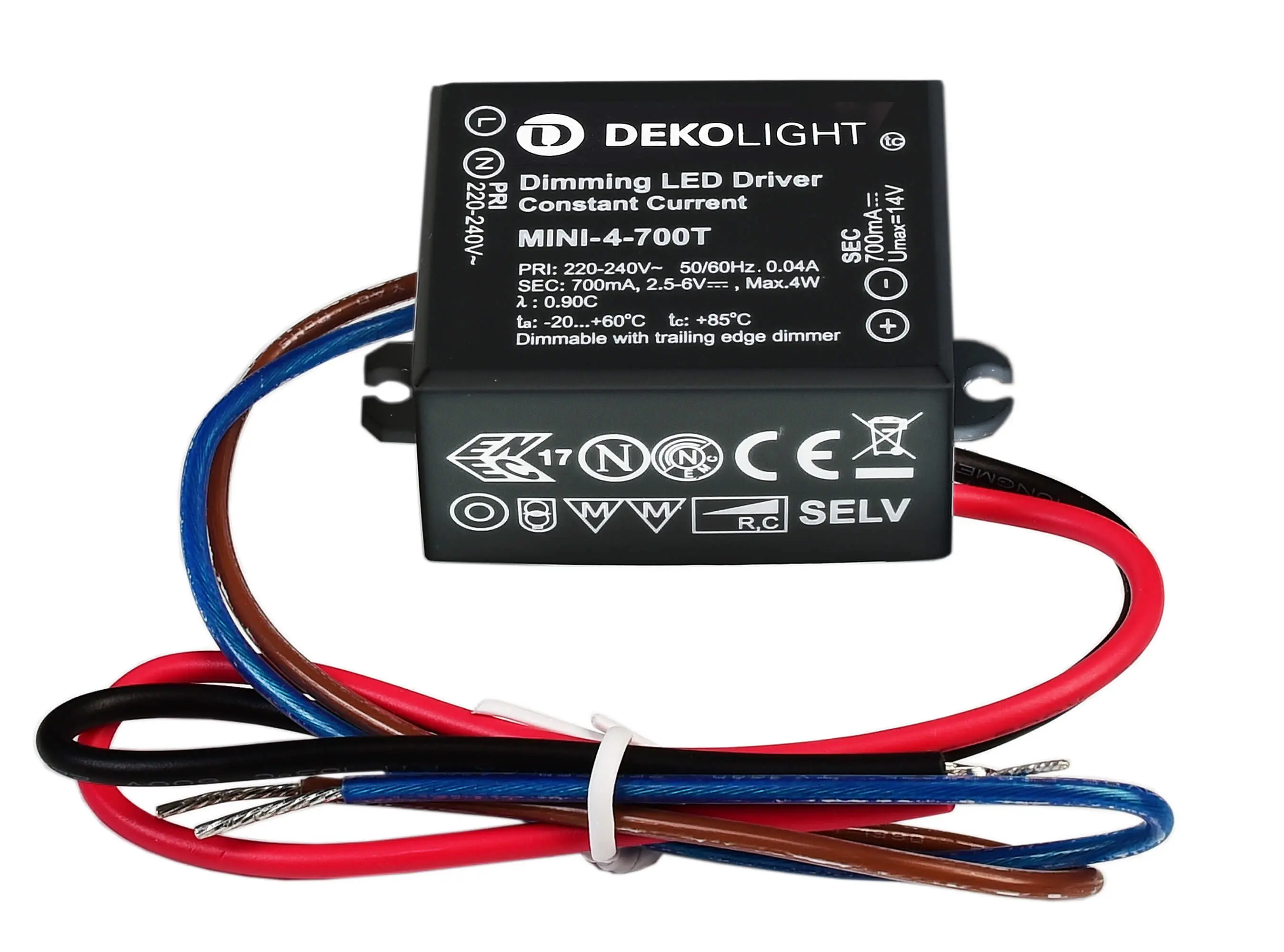 LED-Netzgerät Mini DIM CC 2,5-6V DC 2-4W IP65, 700mA