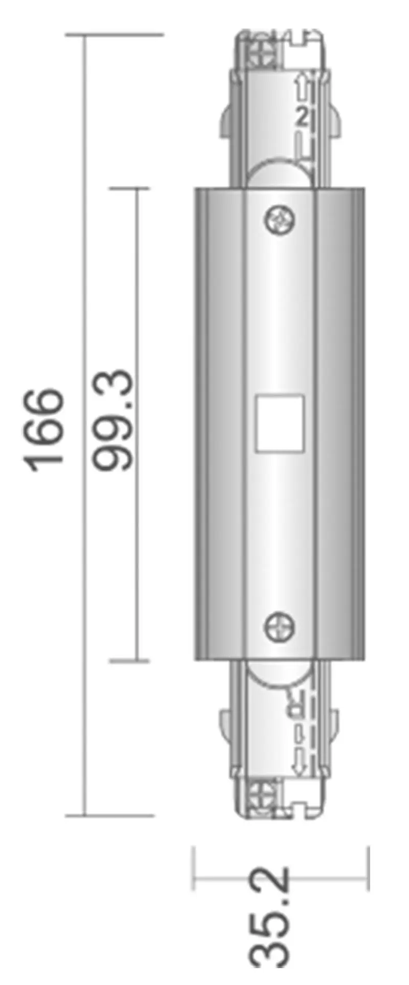 Längsverbinder für 3-Phasen Stromschiene D-Line schwarz