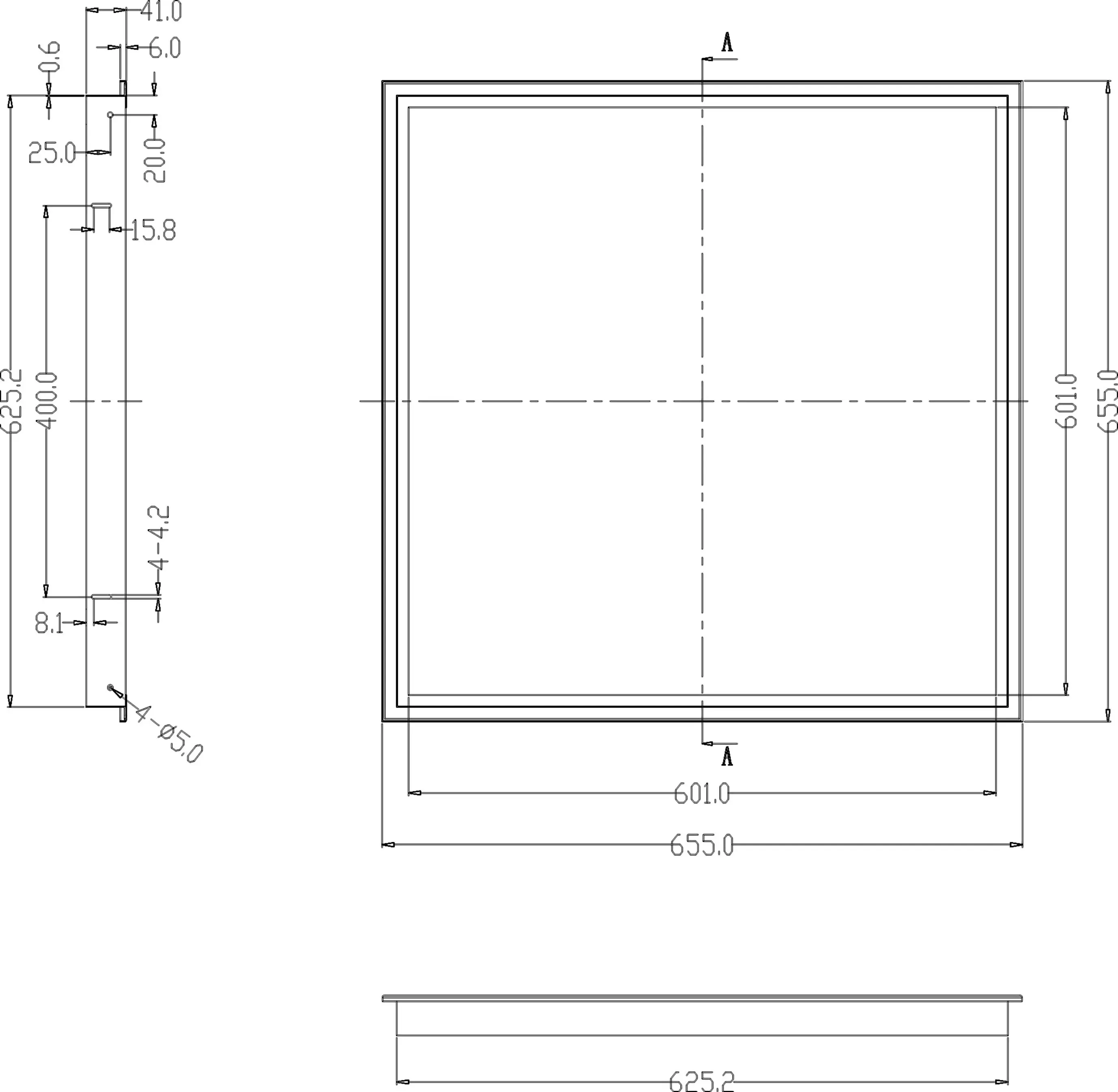 Einbaurahmen für LED-Panels 62x62cm